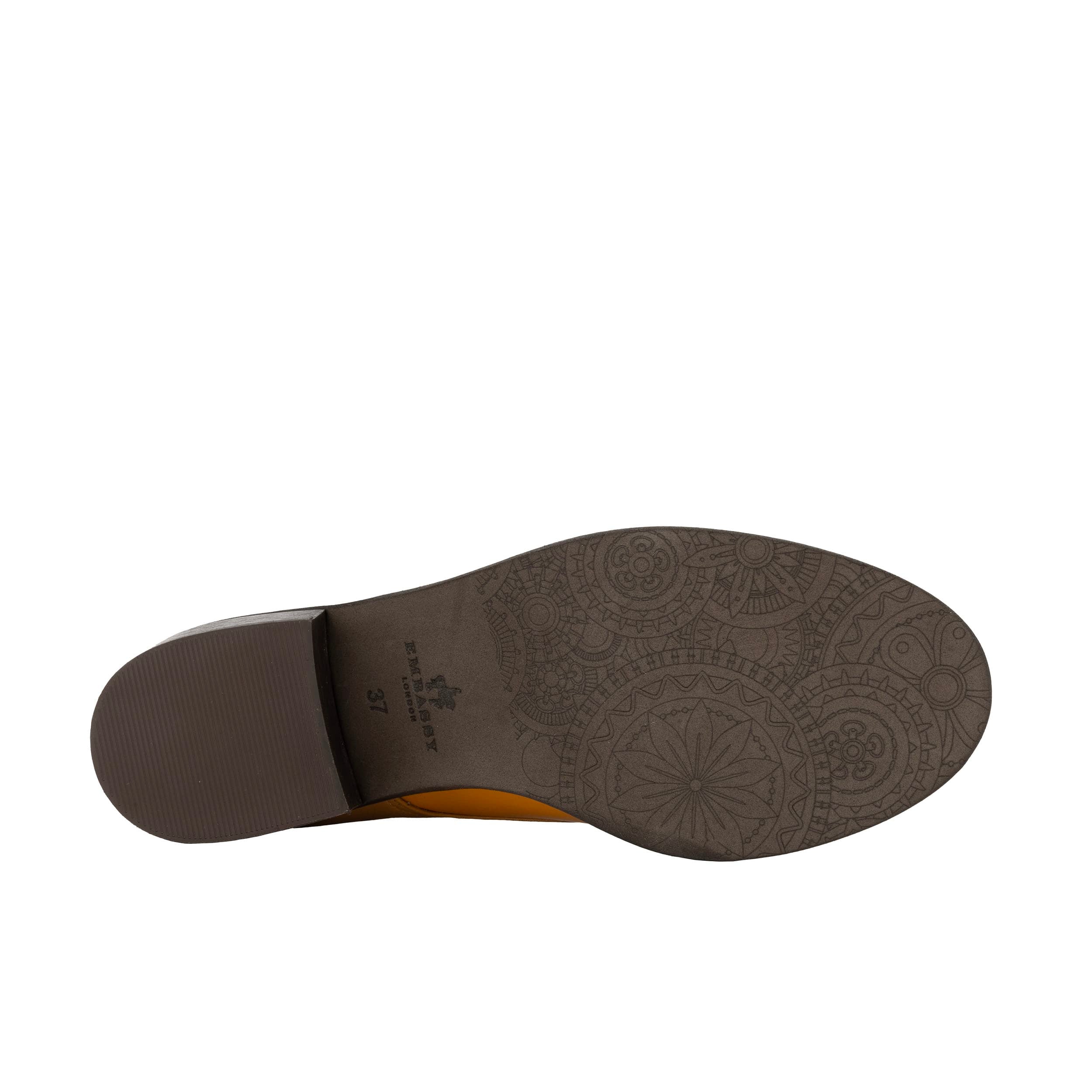 Retro Tone - Yellow & Brown - Women's leather lace-up with signature kiltie detail