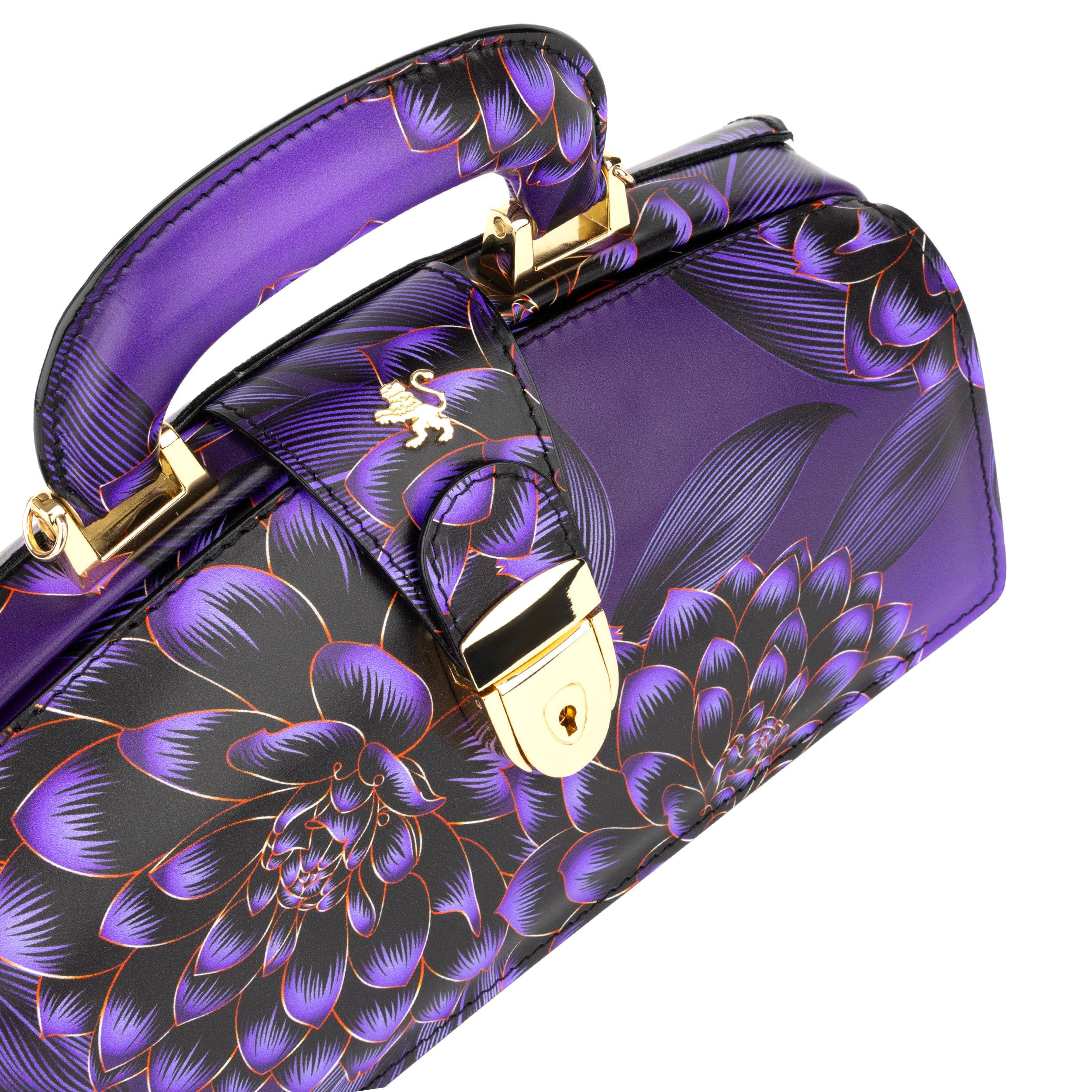 Gazelle - Black & Purple - Women’s leather top handle & crossbody bag
