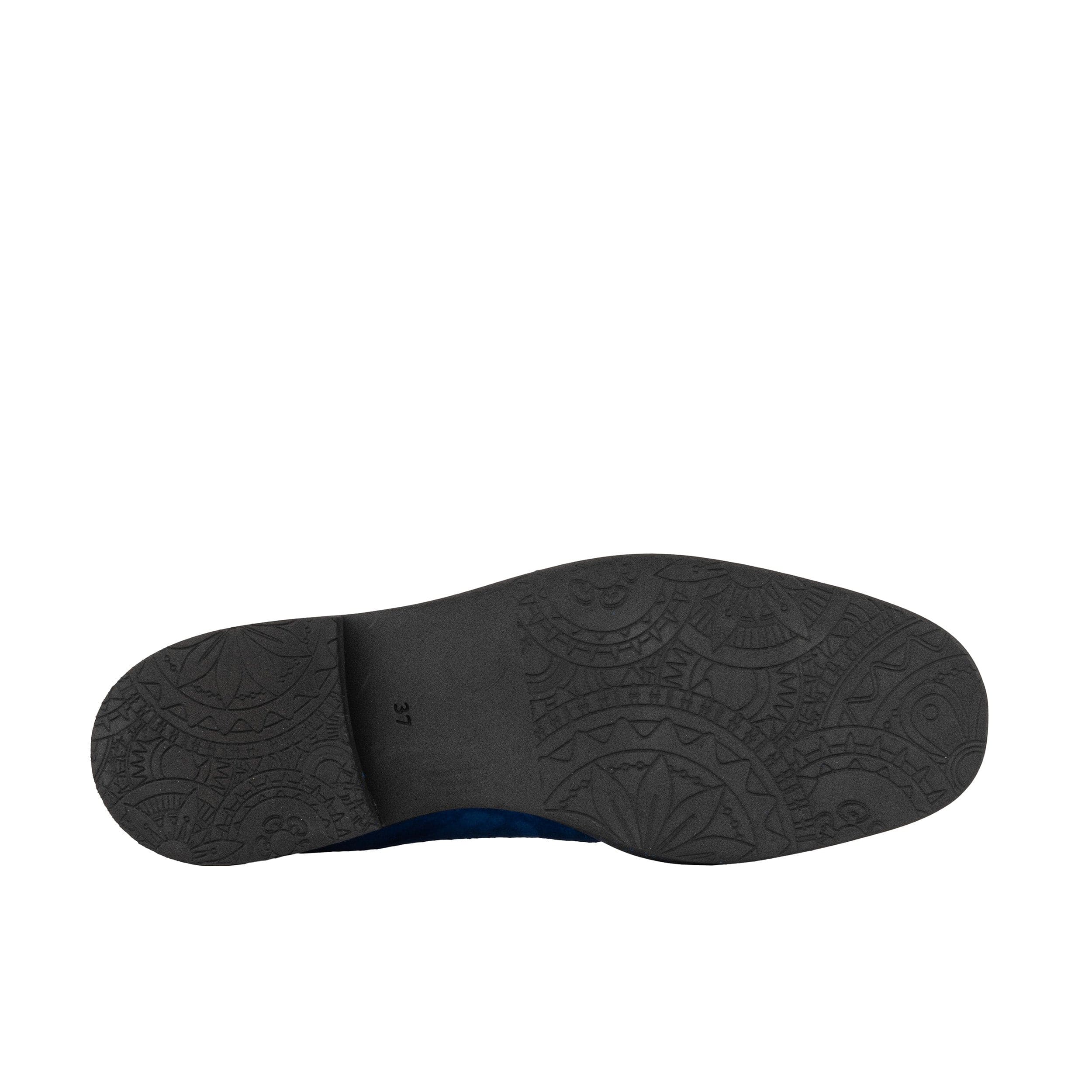 Windsor - Blue - Women's blue suede leather monk shoe with brogue detailing
