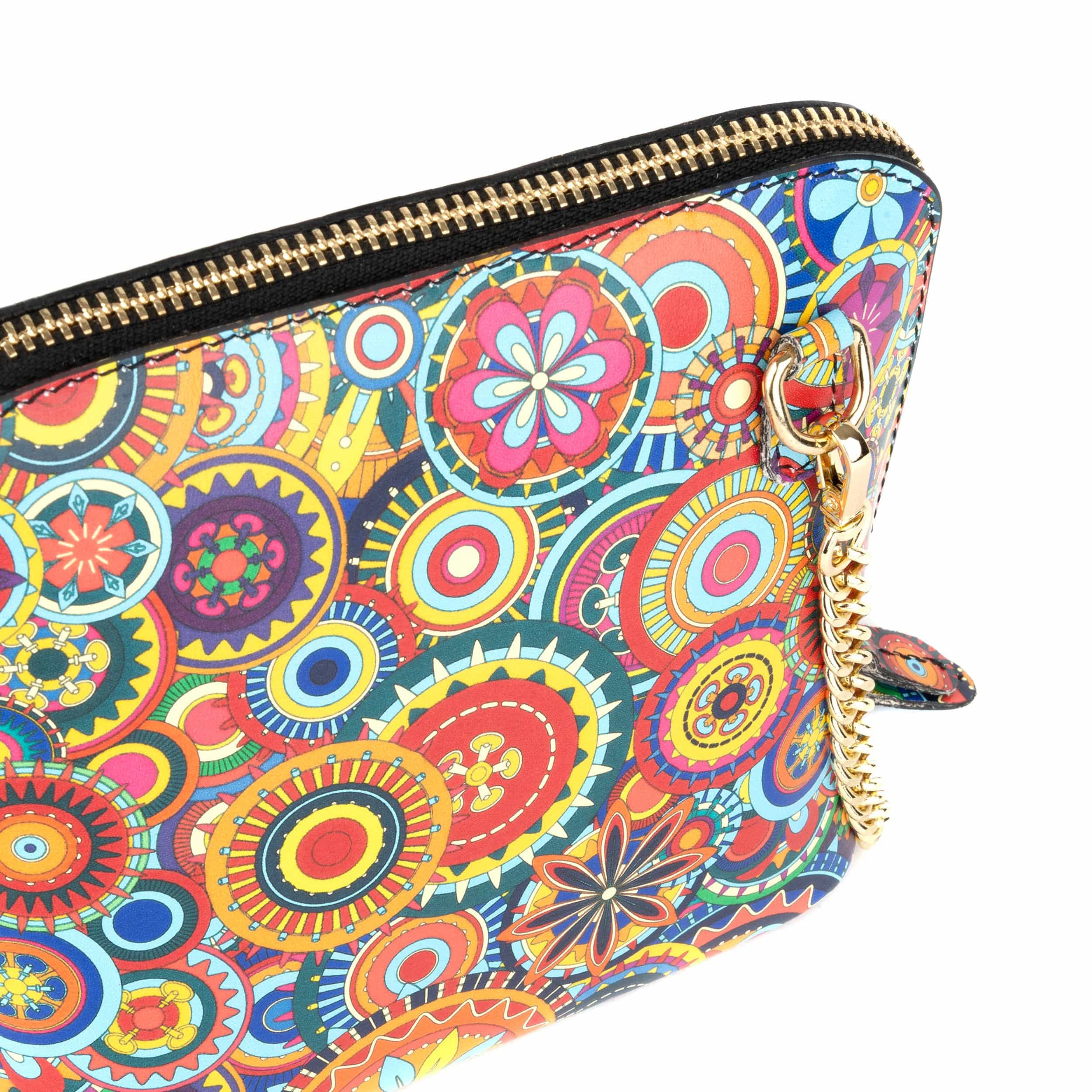 Macaw - Signature Print - Women's zip-up crossbody leather handbag
