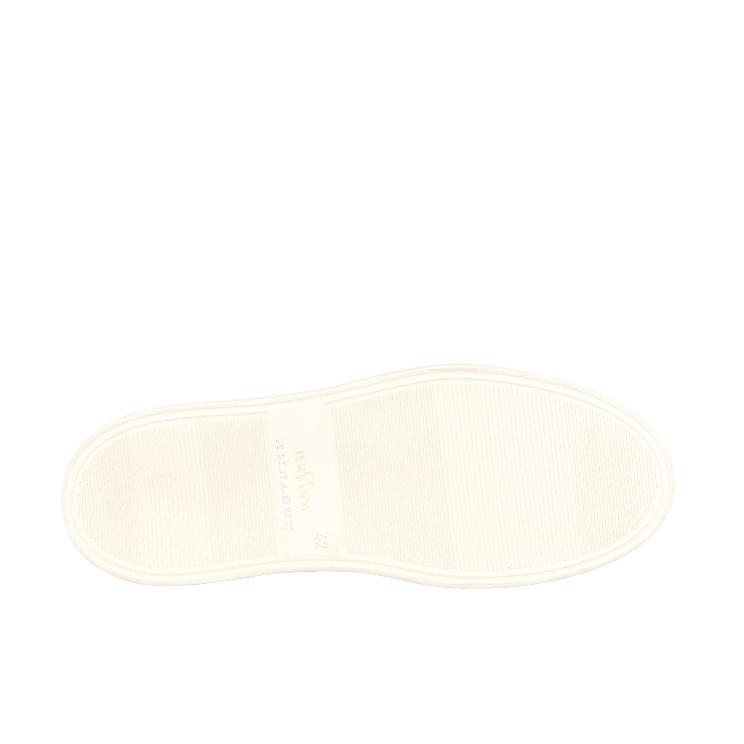 Sun City - Multi Print - Men's white sole trainer in eye catching soft leather