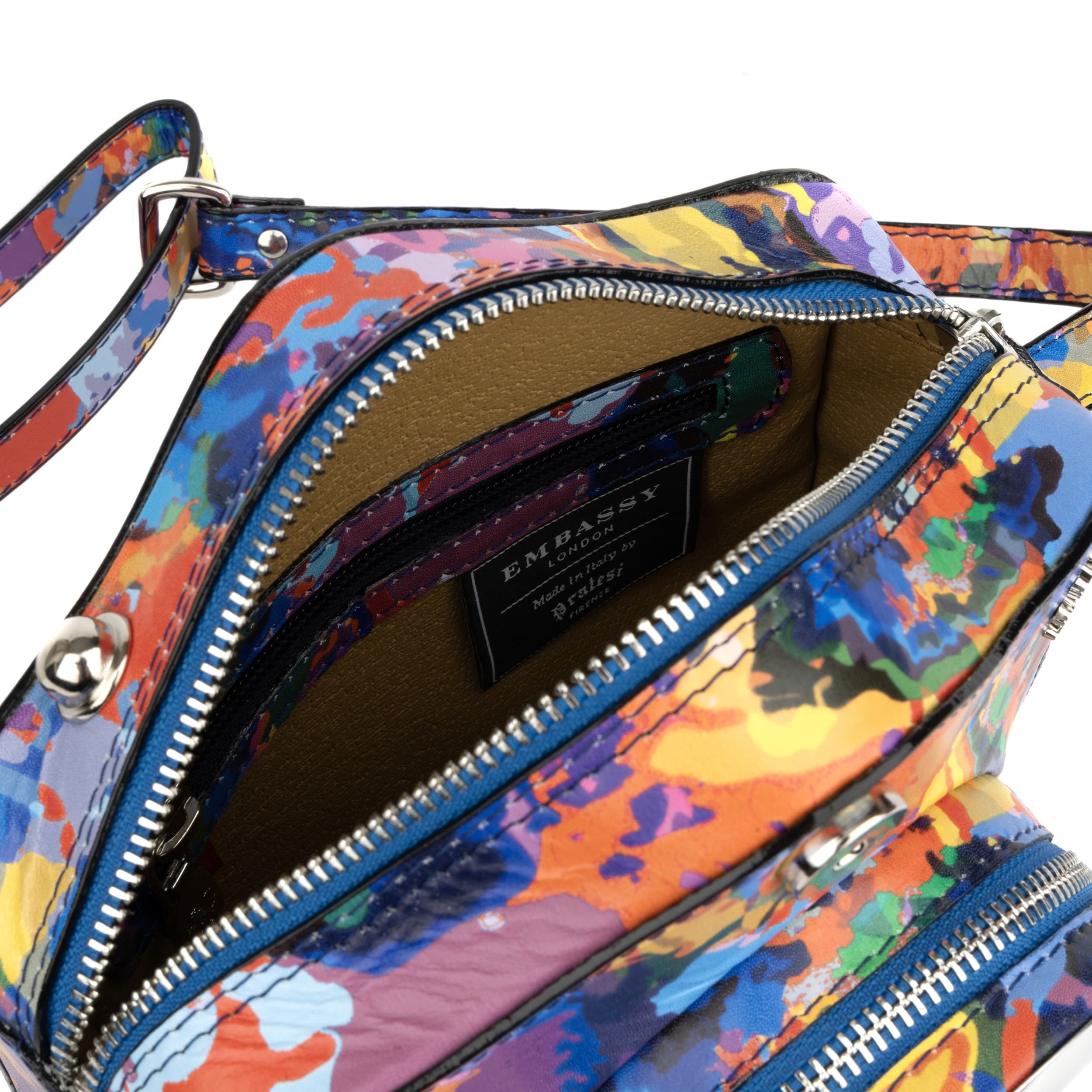 Snapshot - Summer Colours - Camera shaped cross-body bag in Summer Colours pattern leather