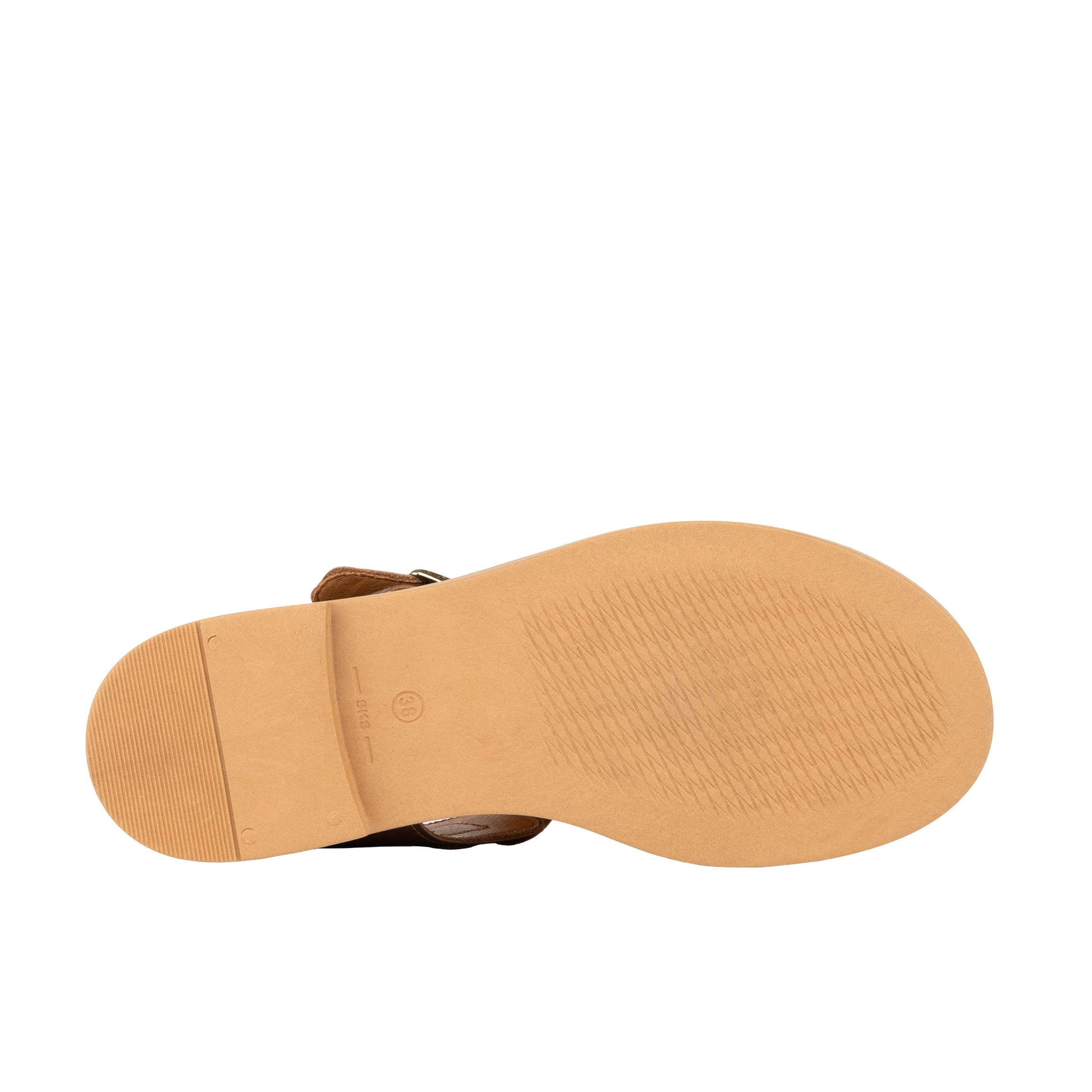 Fiona - Brown - Women's Leather Gladiator Strap Sandals