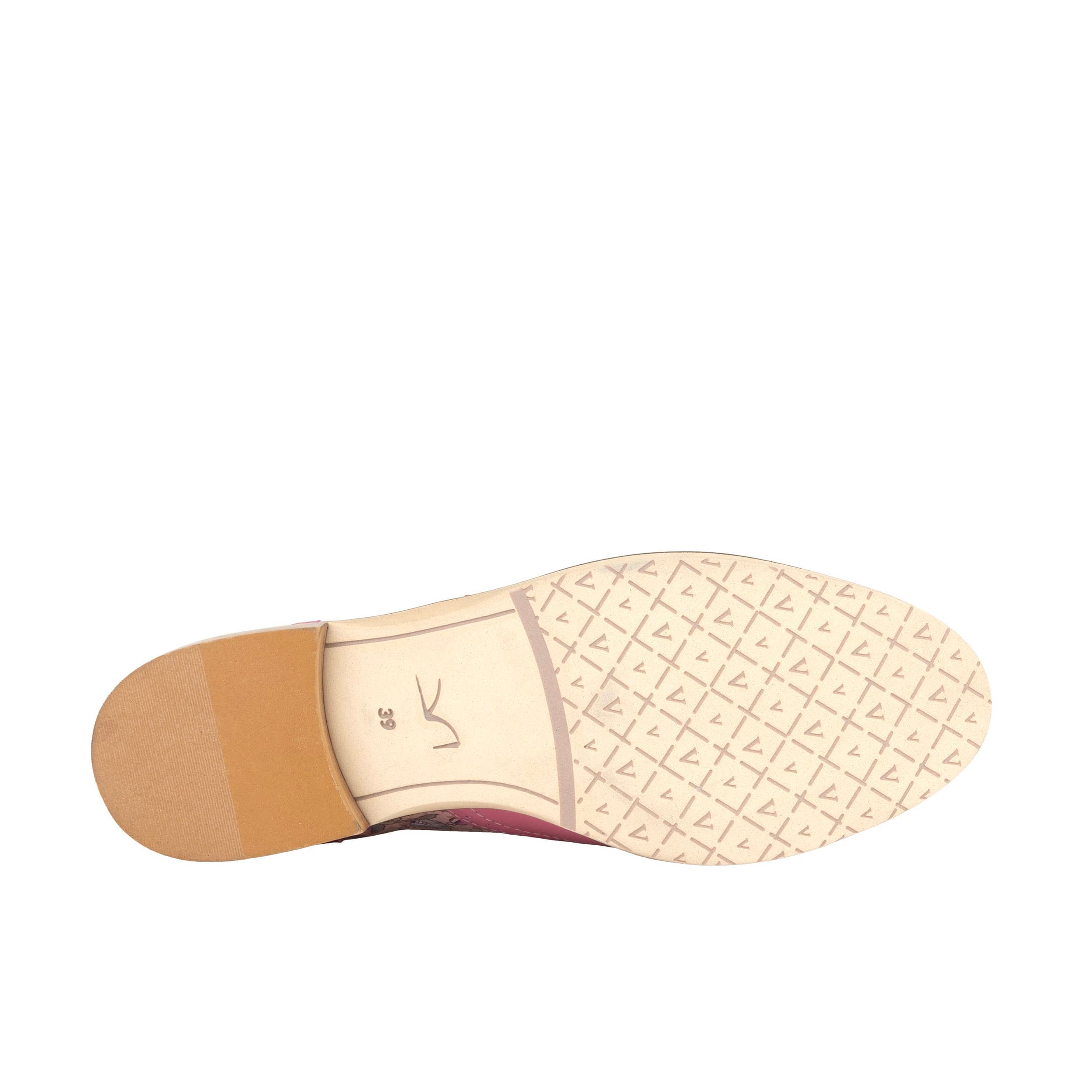 Vivienne - Pink Paisley - Women's oxford lace-up shoe with brogue details