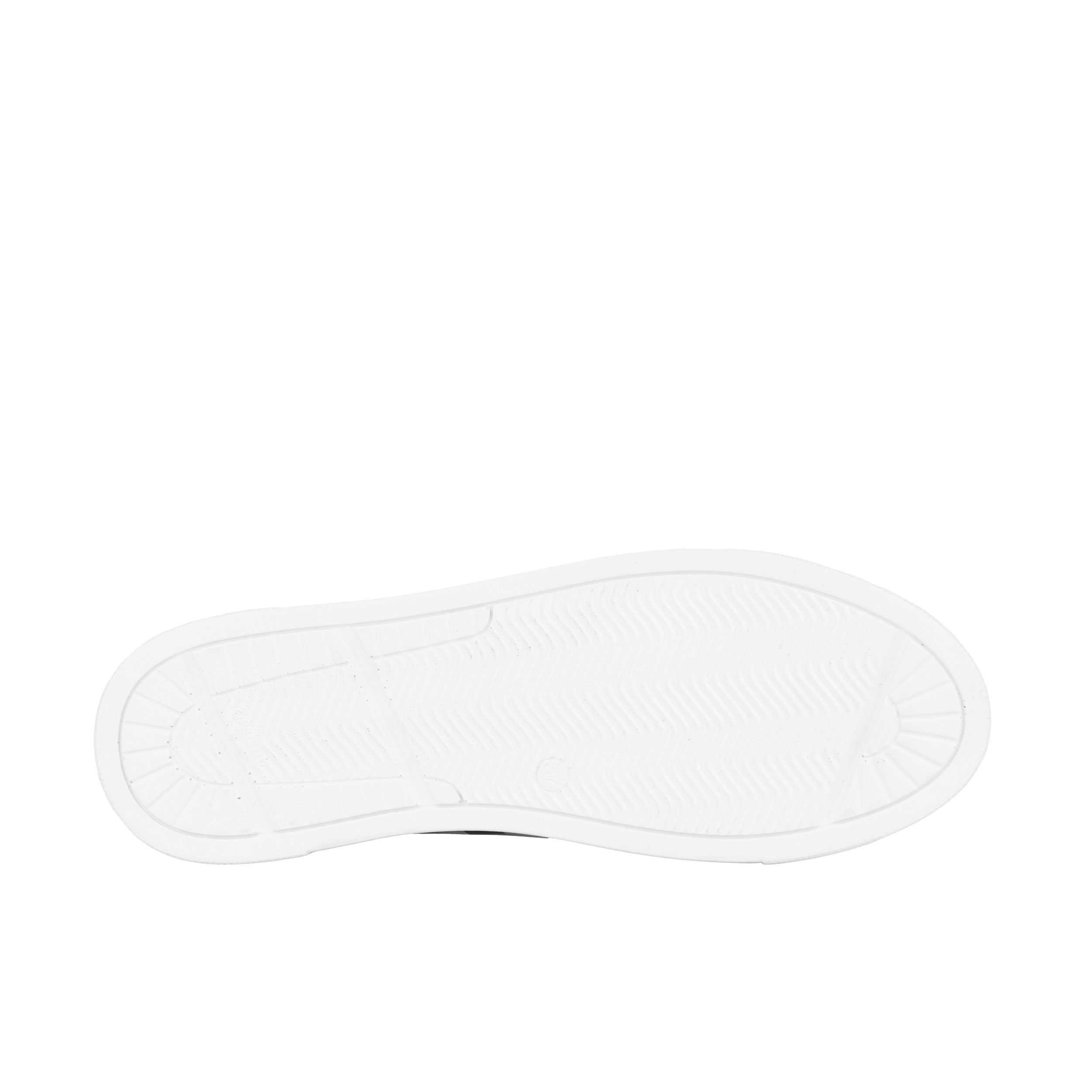Camila - White Cubics - Women's platform sole leather lace-up trainer