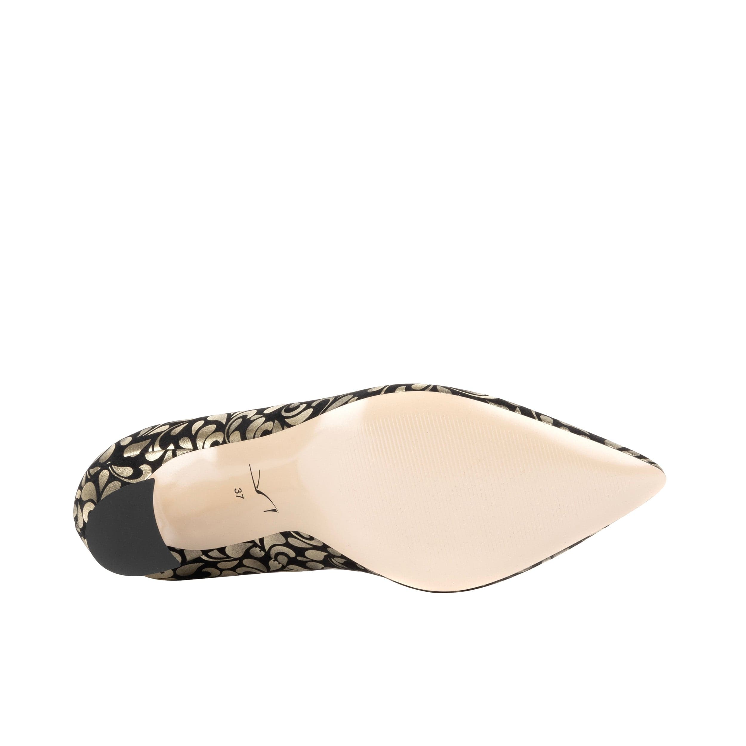 Sophia Hollywood - Gold - Women's pointed 3 inch heel pump in black and gold leather