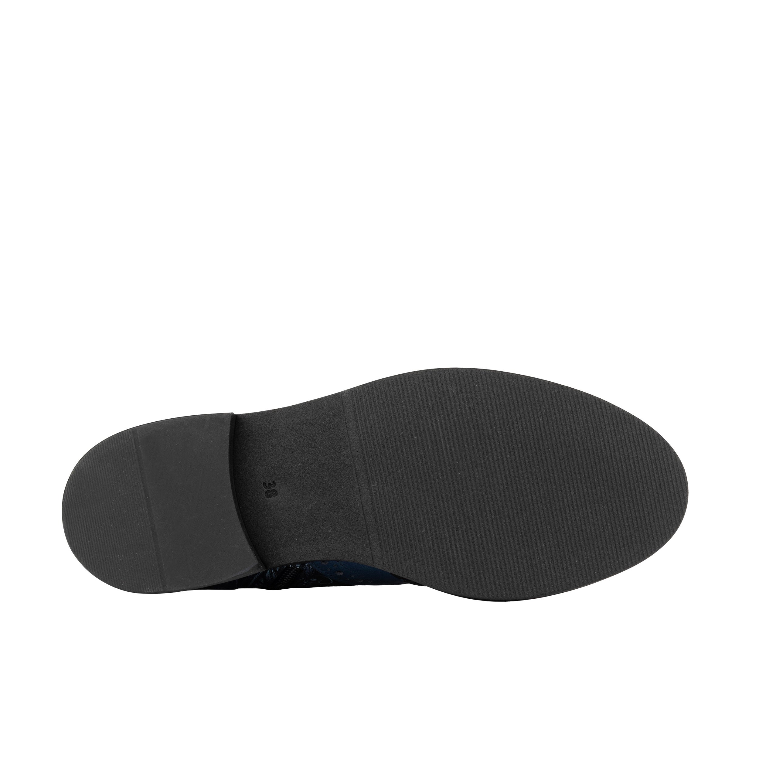 Brick Lane Boots - Blue - Women's leather oxford higher ankle boot with brogue detail