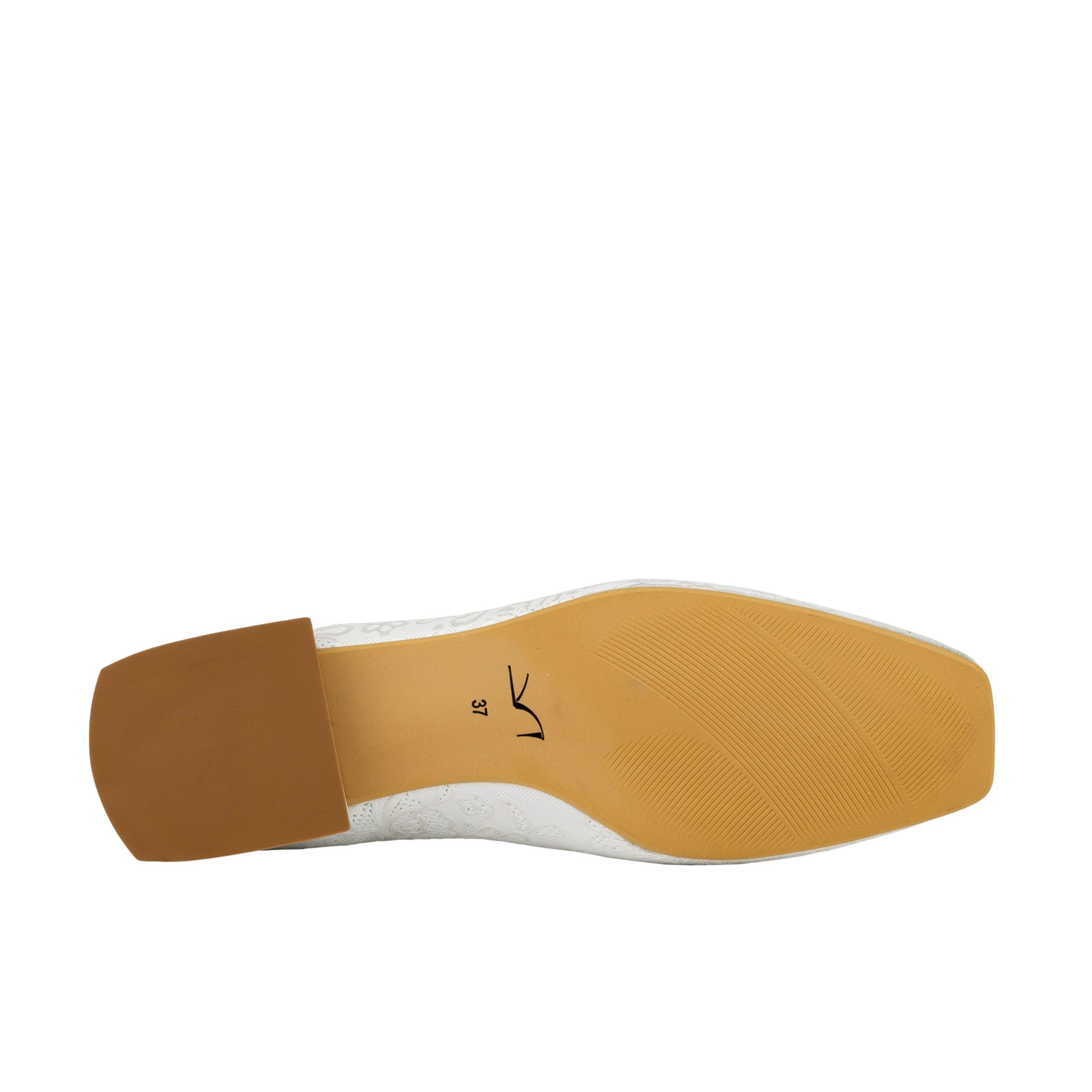 Ballerina - Wedding White - Women's low heel leather ballet flat
