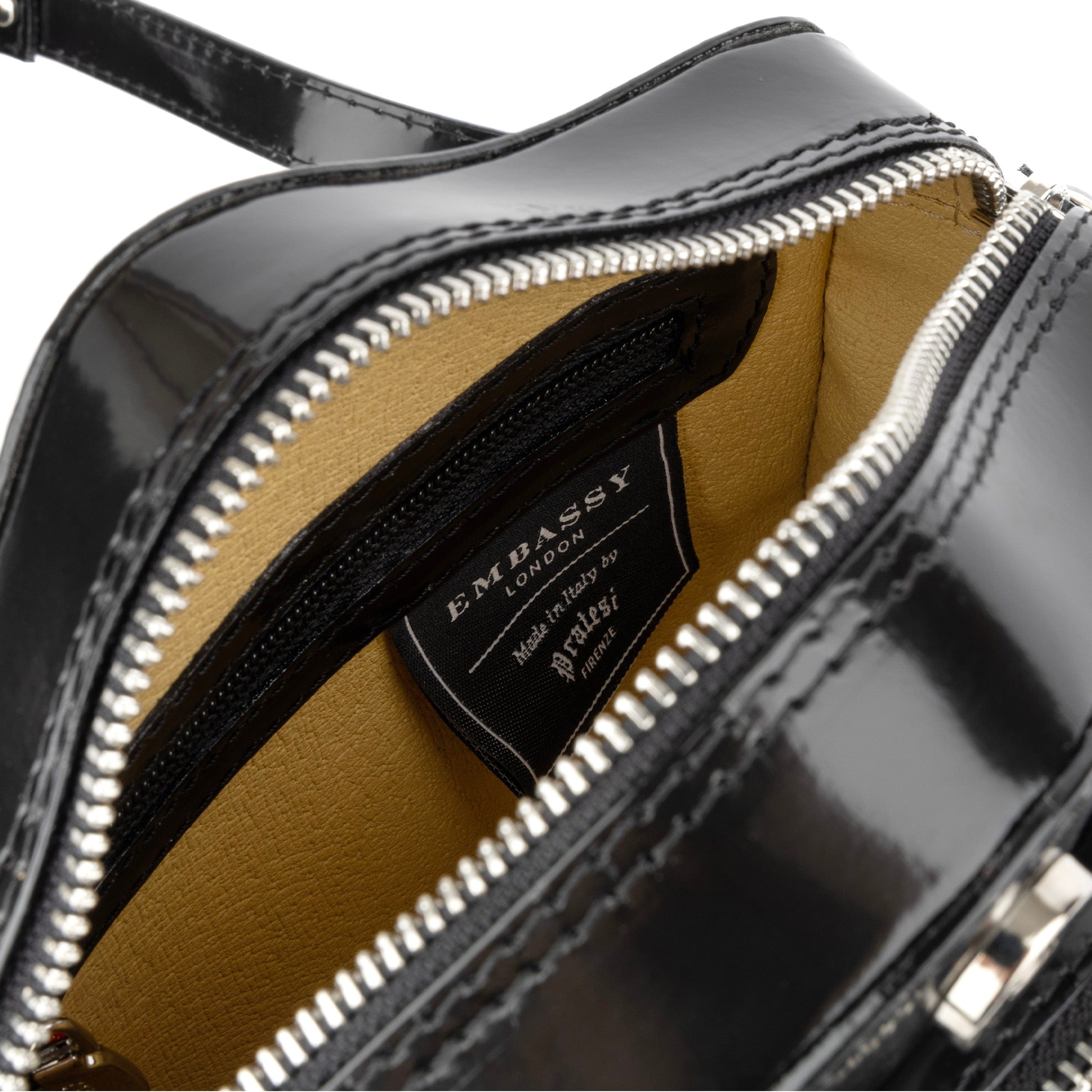 Snapshot - Black - Camera shaped cross-body bag in black smooth leather