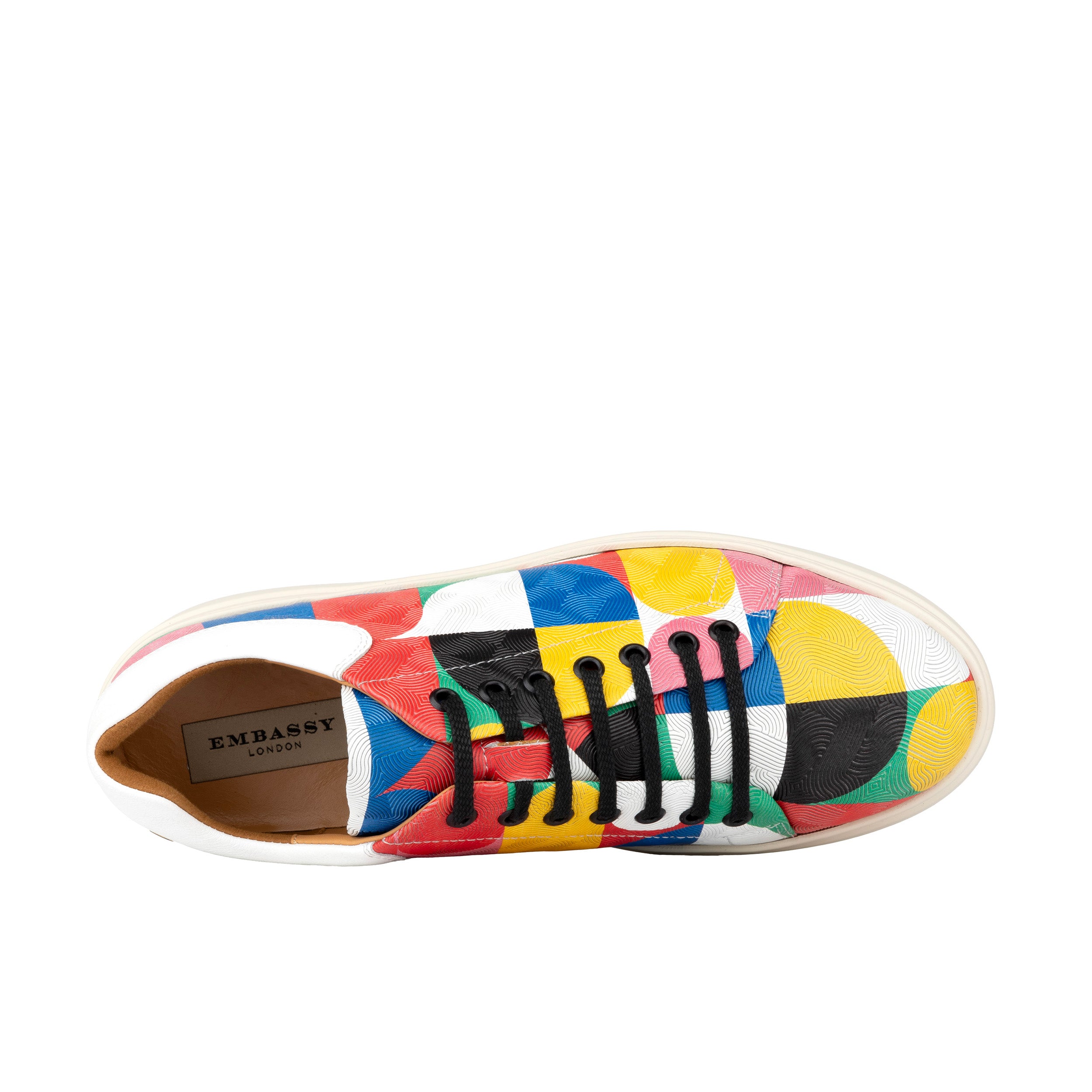 Sun City - Groovy - Men's white sole trainer in eye catching soft leather