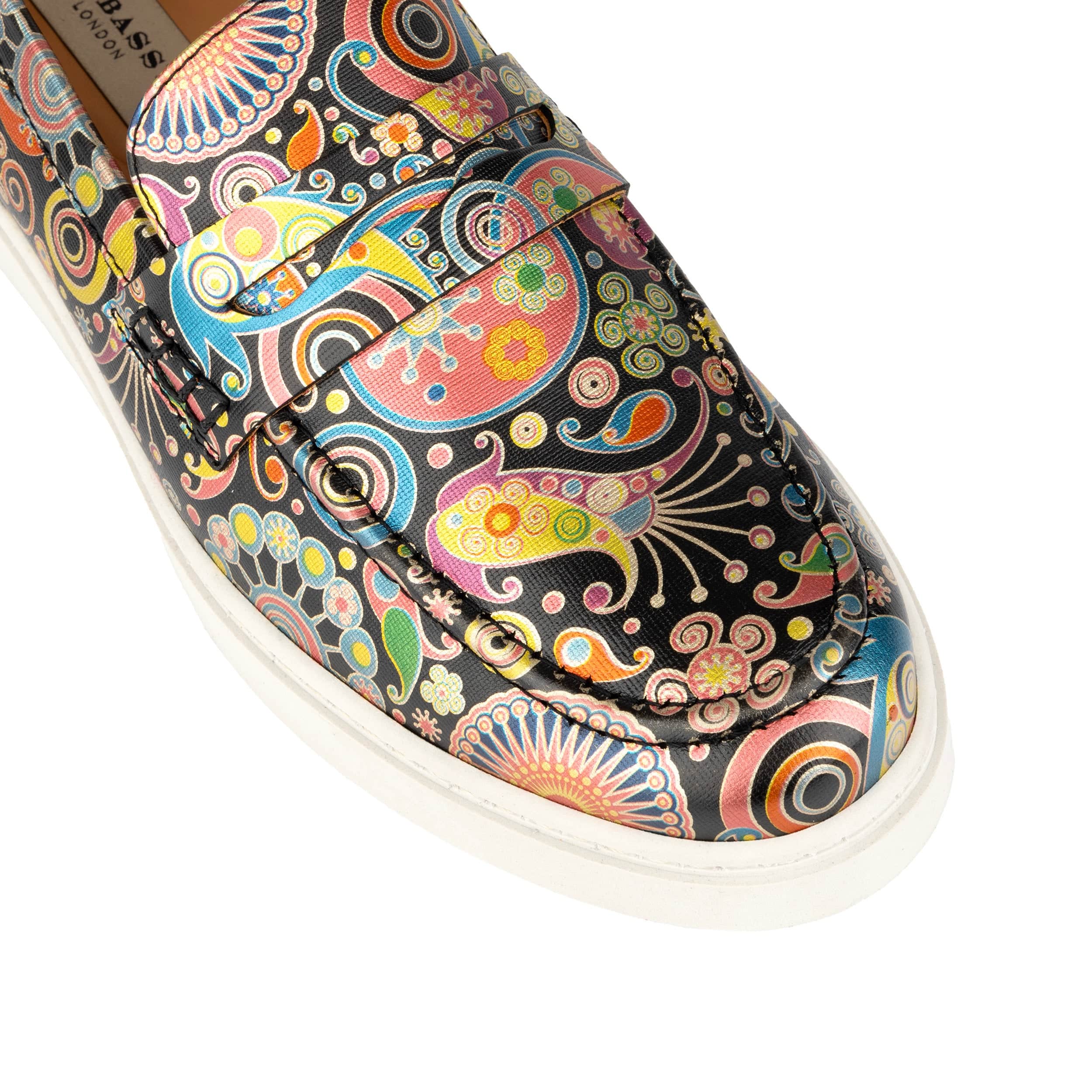 Walter - Navy & Pink - Men's white sole Summer Loafer in eye catching soft leather