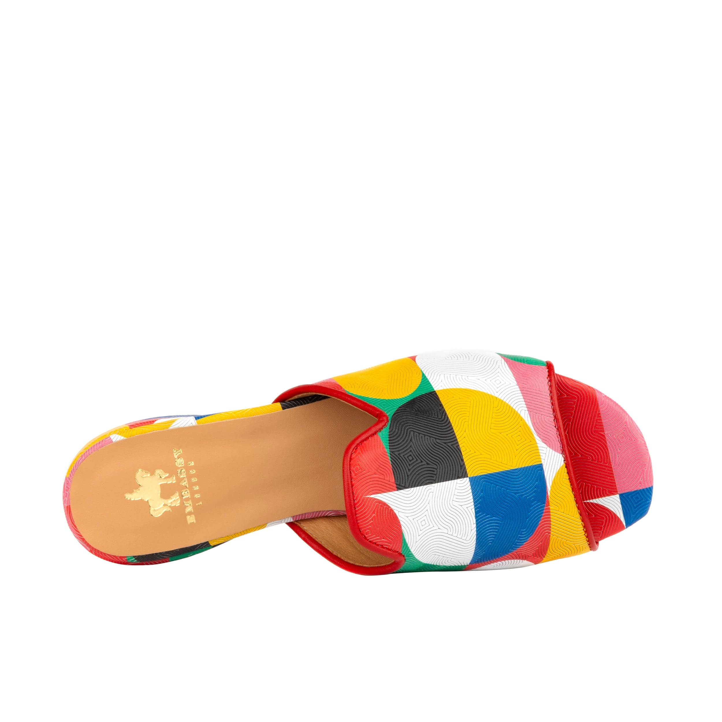 South Beach - Groovy - Women's fully leather lined slip on sandal in multicolour