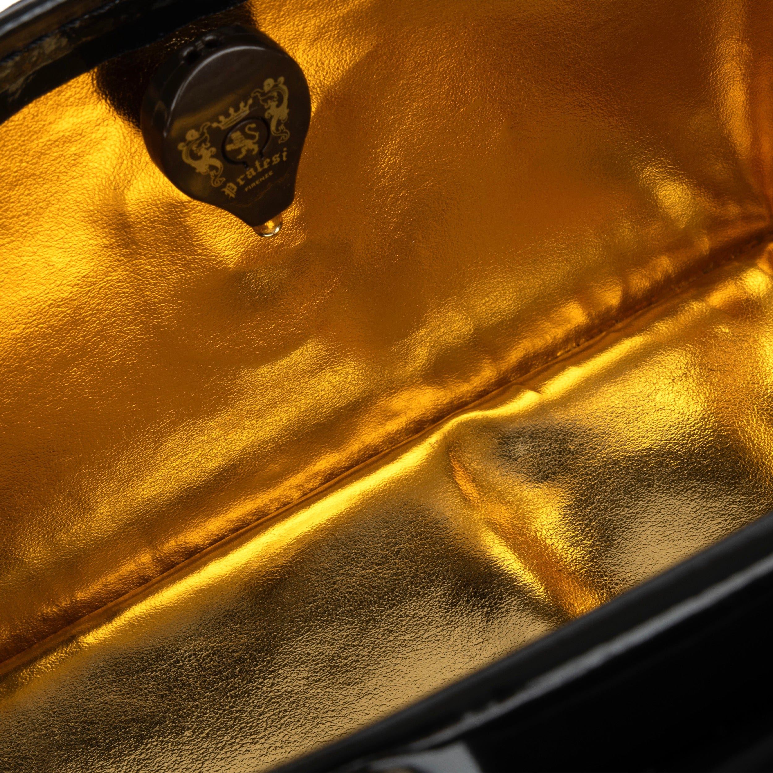 Gazelle Mini - Gold & Black - Women’s mini patent leather top handle & crossbody bag