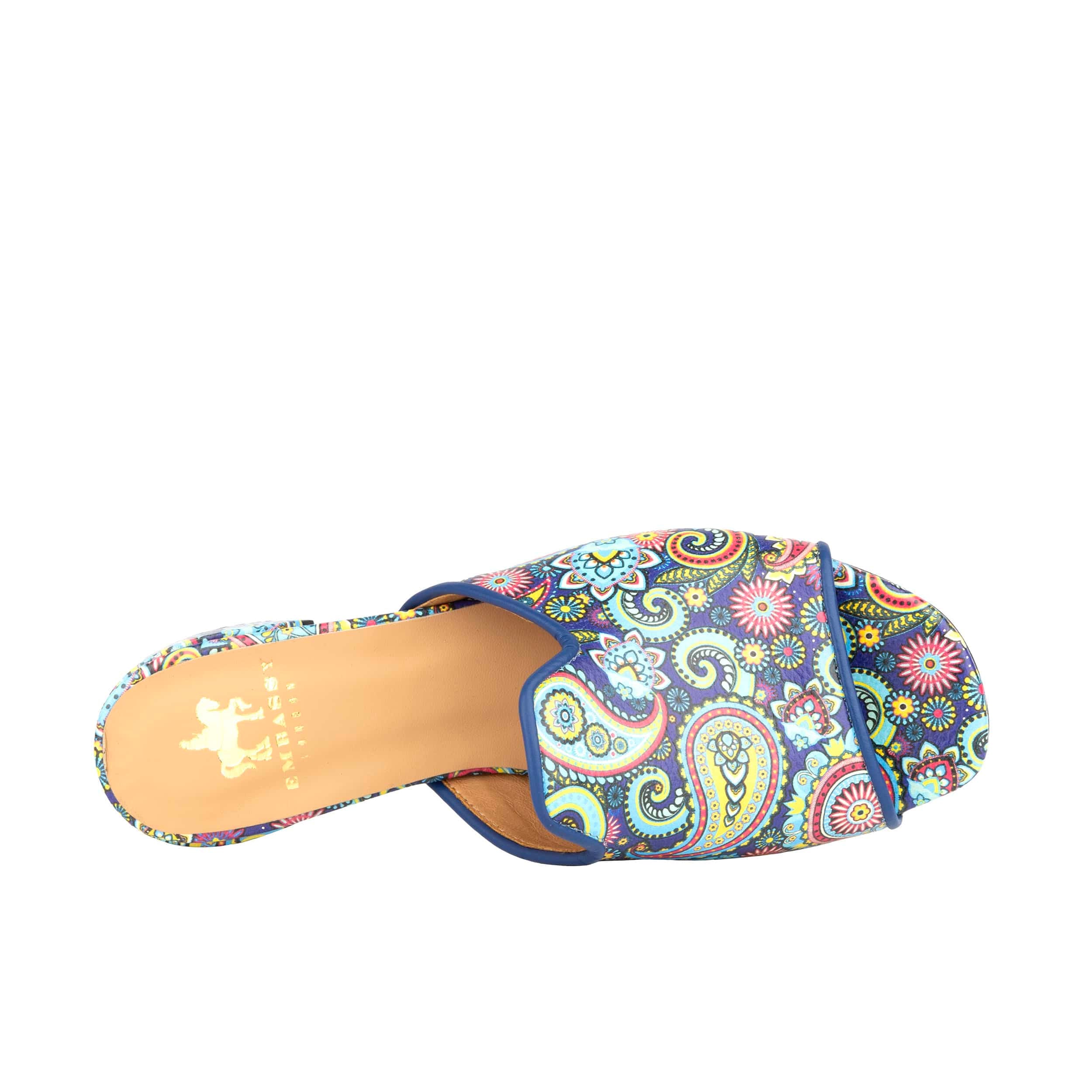 South Beach - Festival Blue - Women's fully leather lined slip on sandal