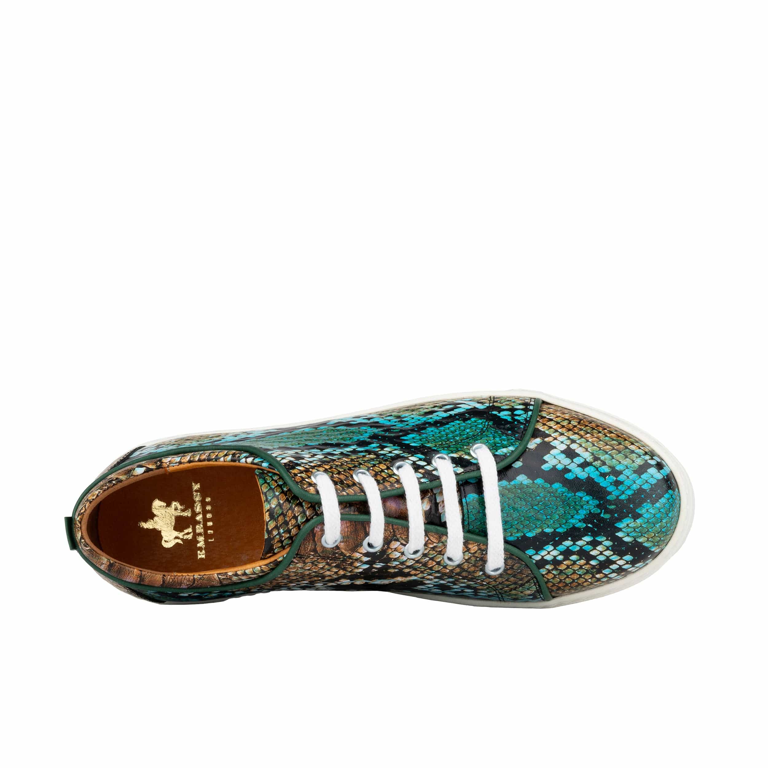 Camila - Green & Brown Snake - Women’s Chunky Leather Platform Trainer