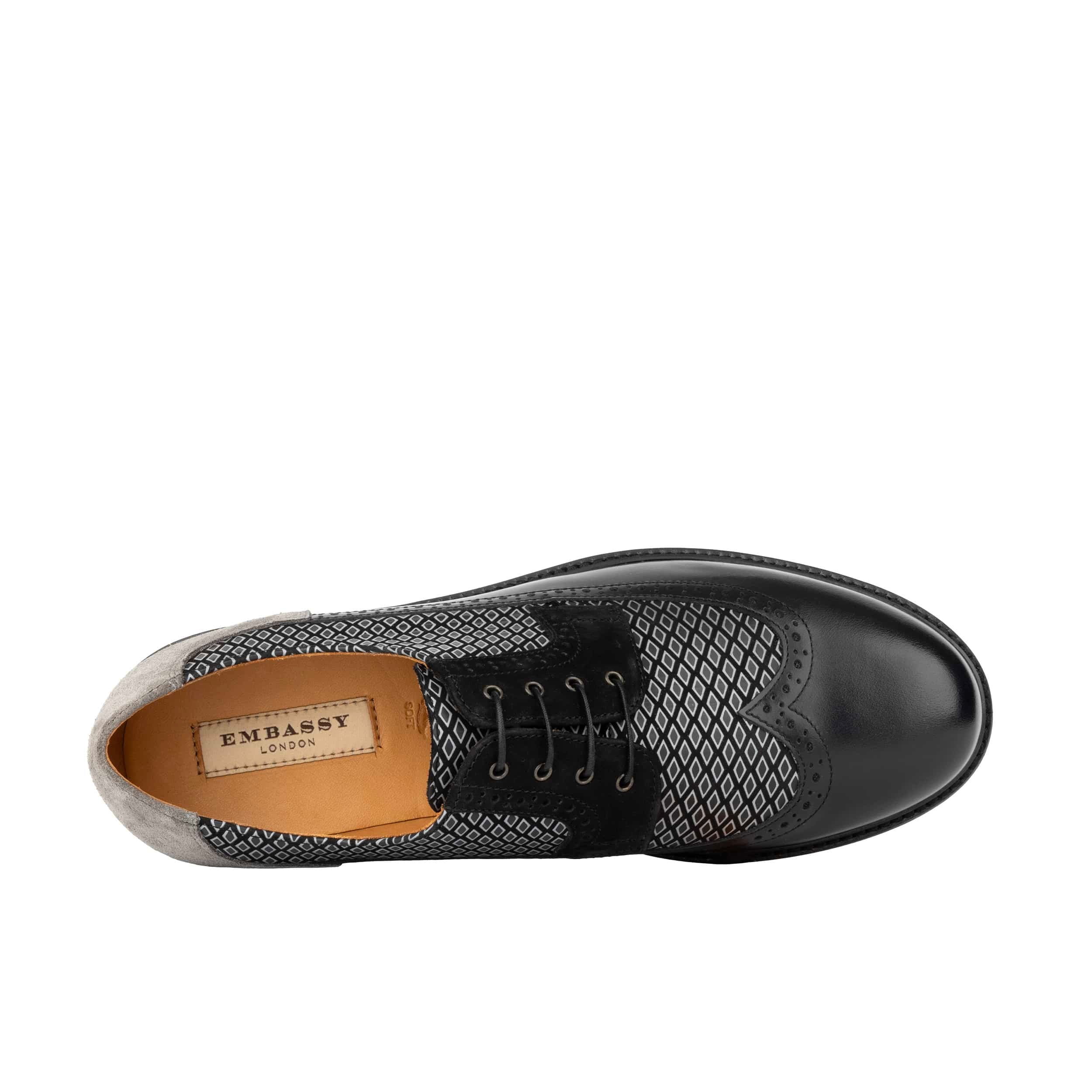 Cyclone - Black Diamonds - Men's chunky sole leather shoe