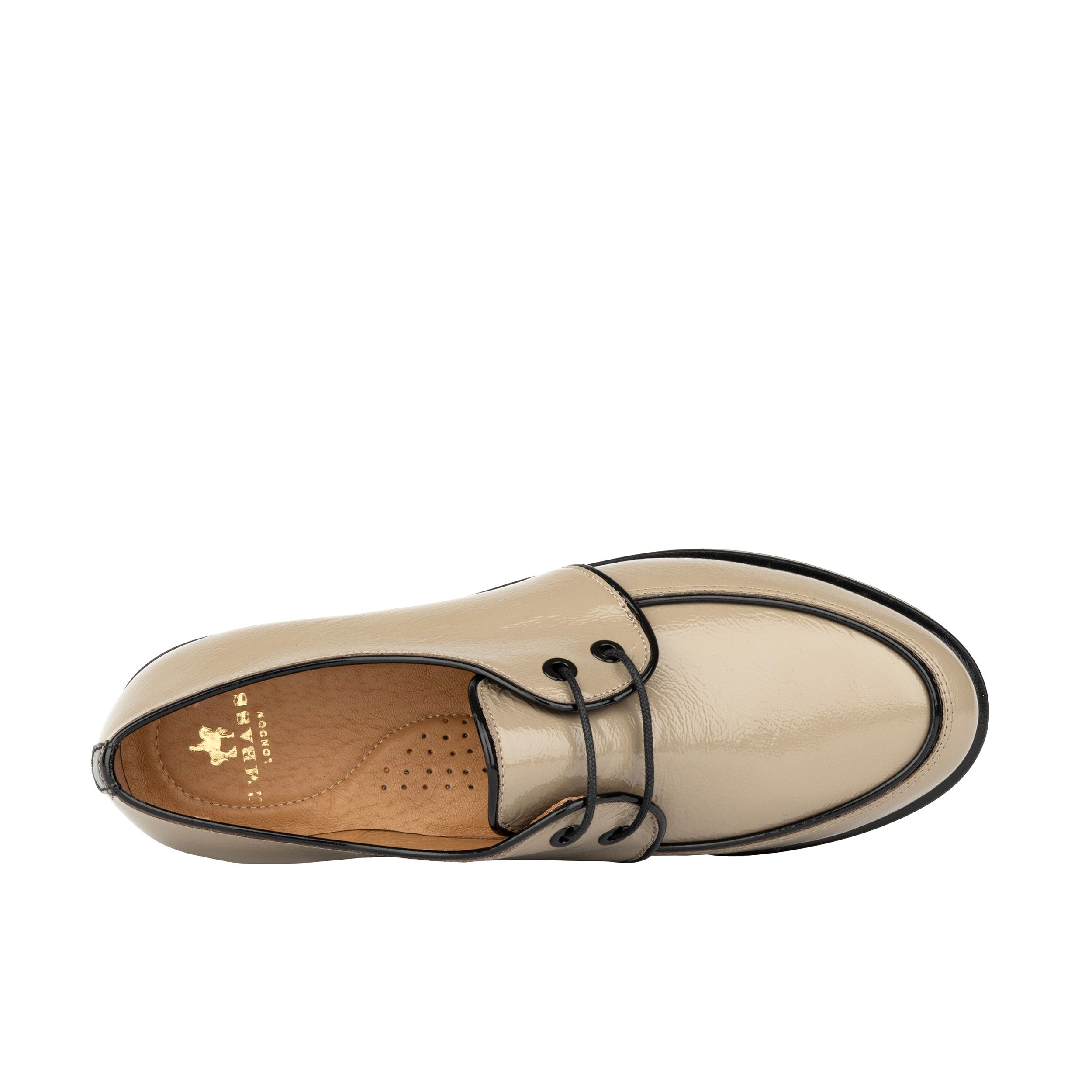 Kiss - Grey & Brown - Women's patent leather lace up shoe