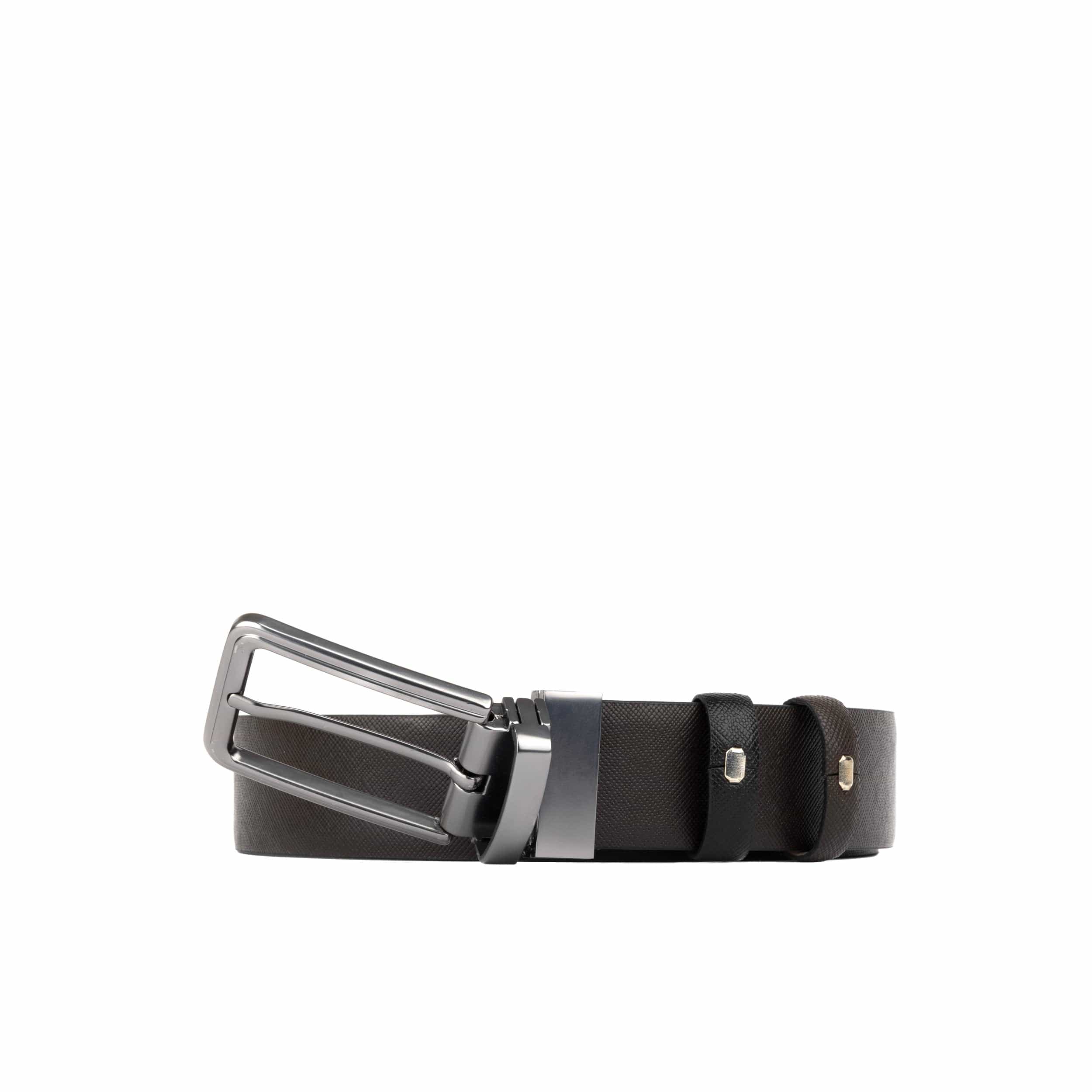 Reverse - Black & Brown - Men's full-grain leather belt reversible 2 colour options