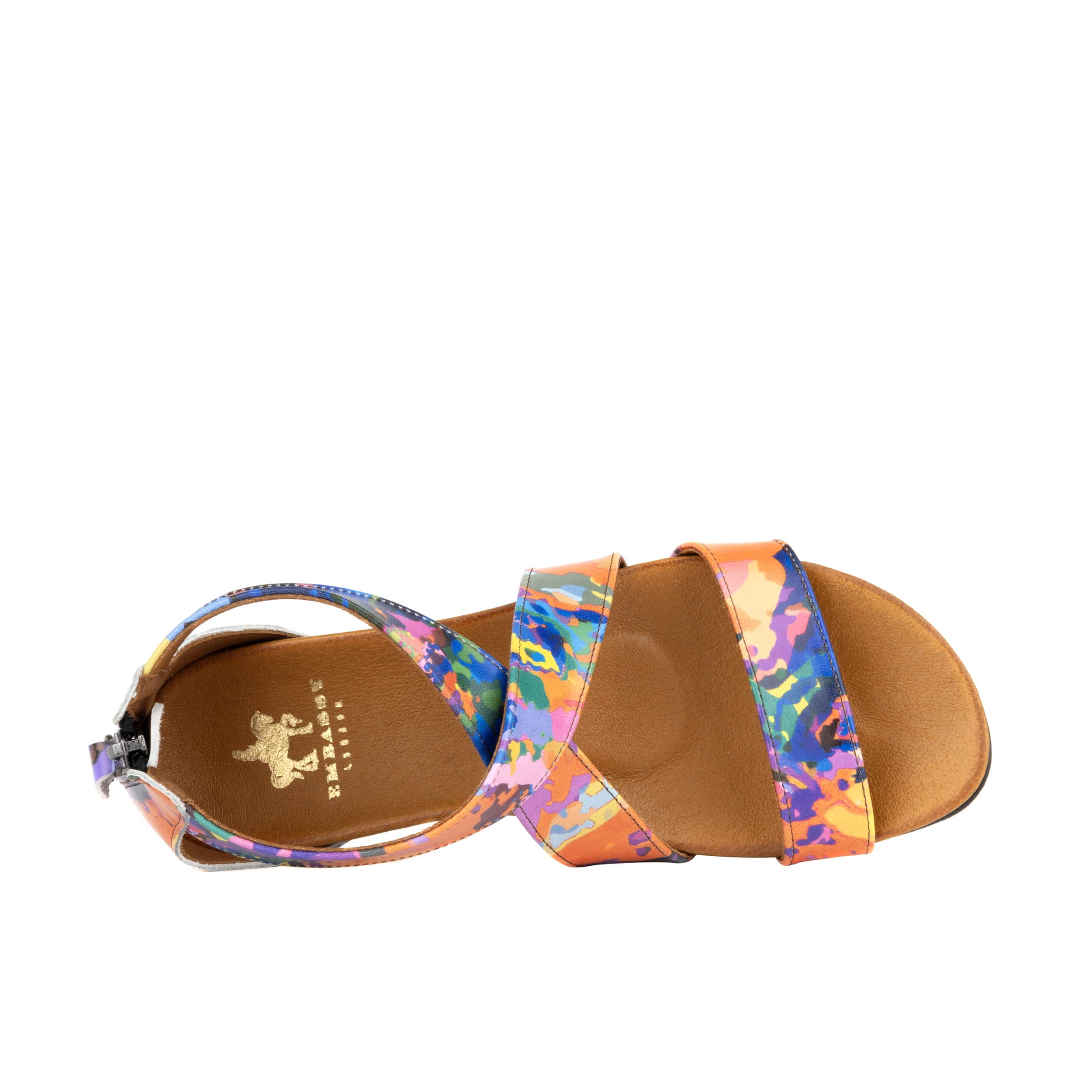 Isabella - Summer Colours - Women's cross strap sandal with covered heel