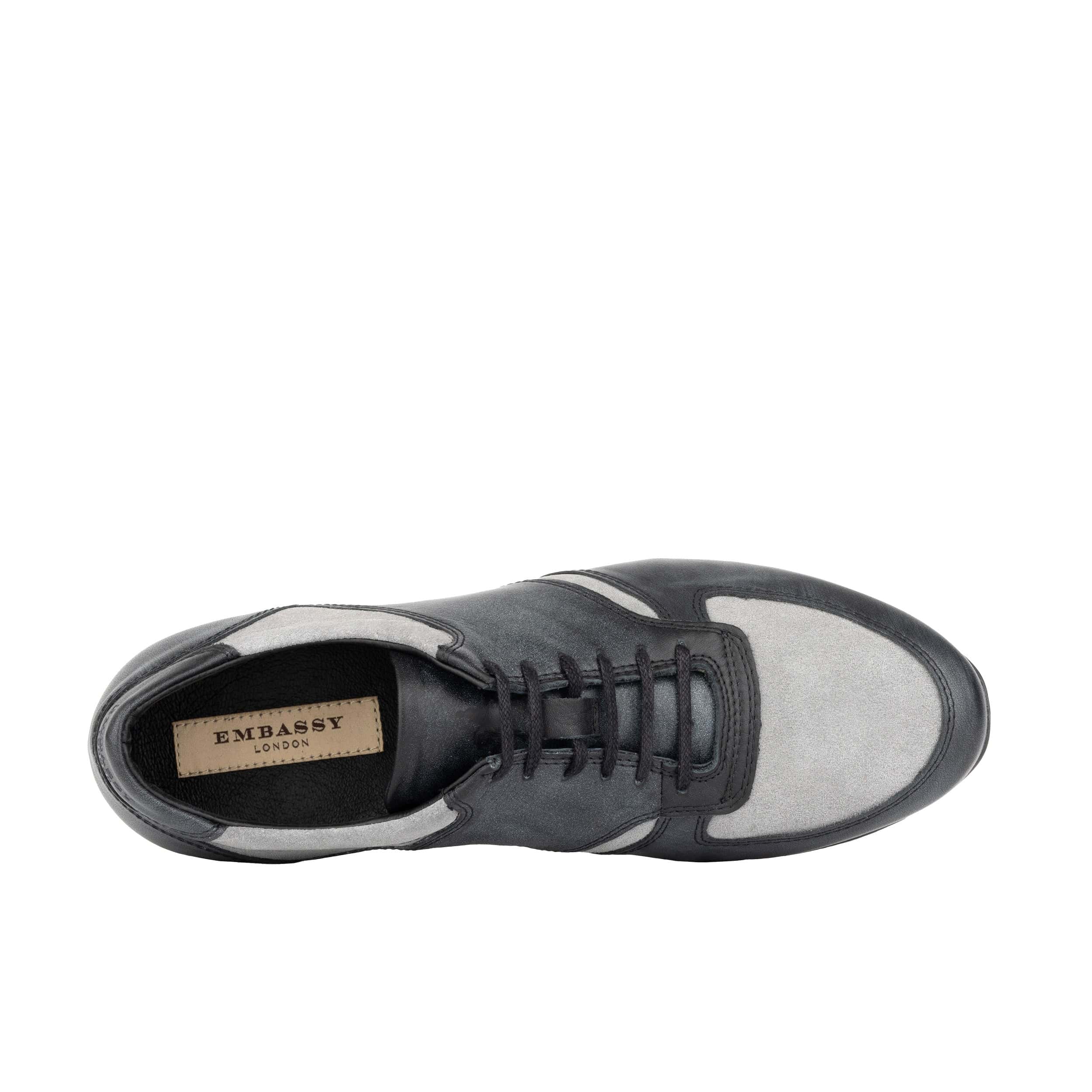 San Francisco - Grey & Grey - Men's lace-up leather & suede trainer