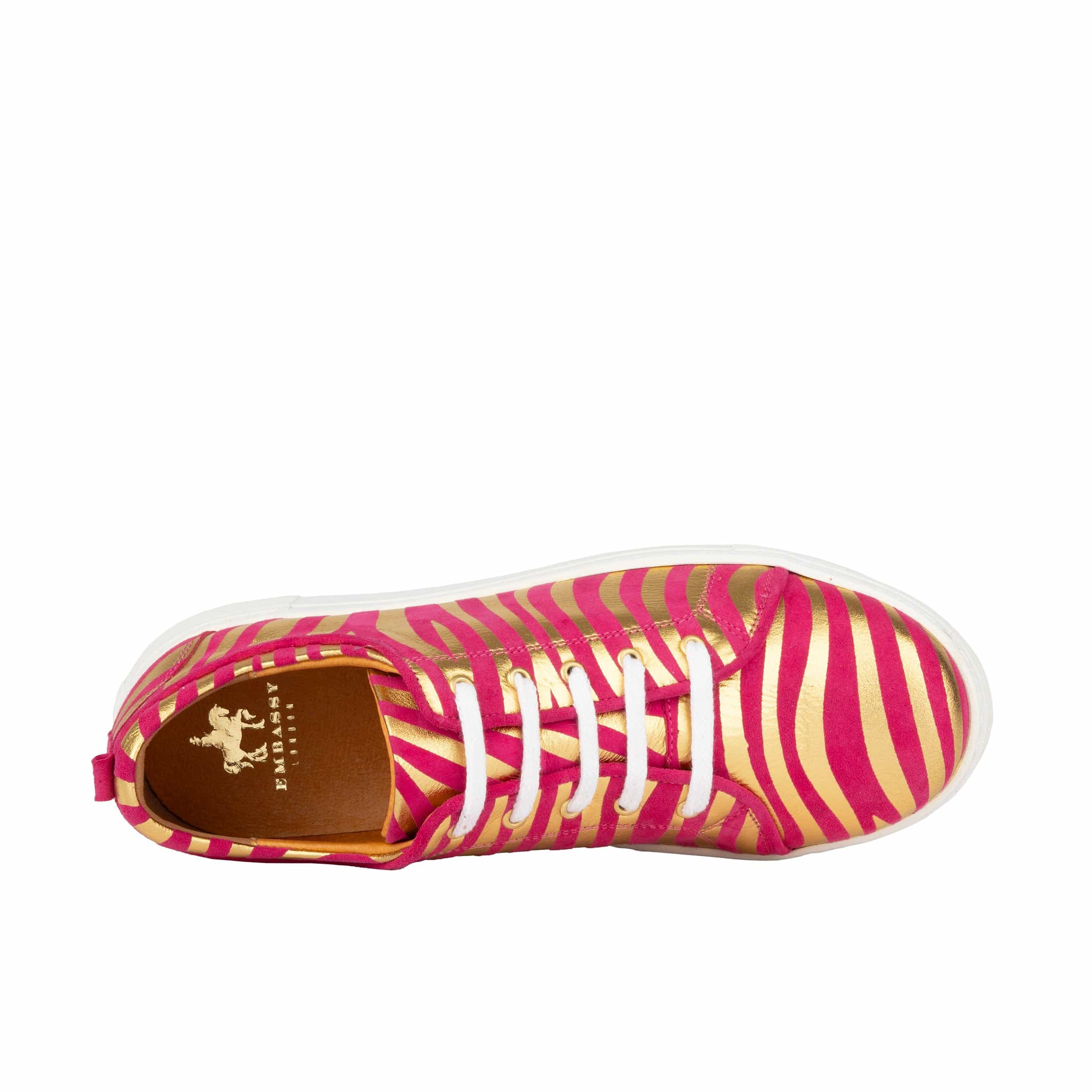 Camila - Pink & Gold - Women’s Chunky Leather Platform Trainer