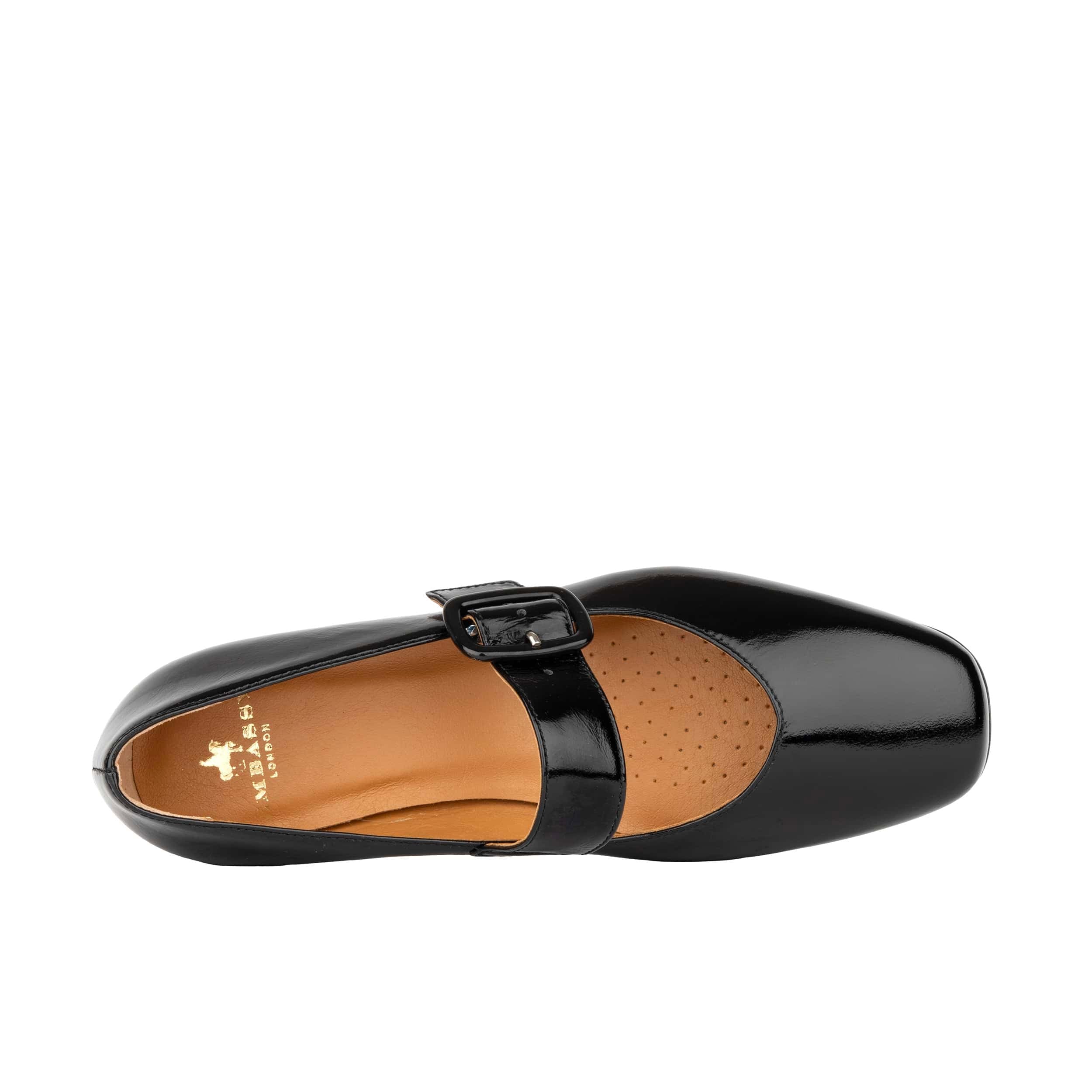 Bliss - Black - Women's block heel square toe patent leather Mary-Jane