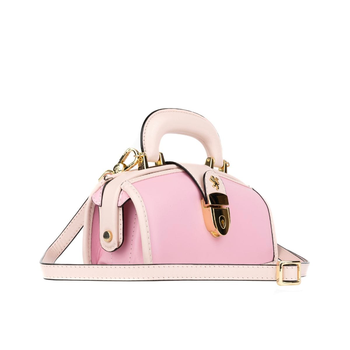 Gazelle Mini - Pink & Pink - Women’s mini patent leather top handle & crossbody bag