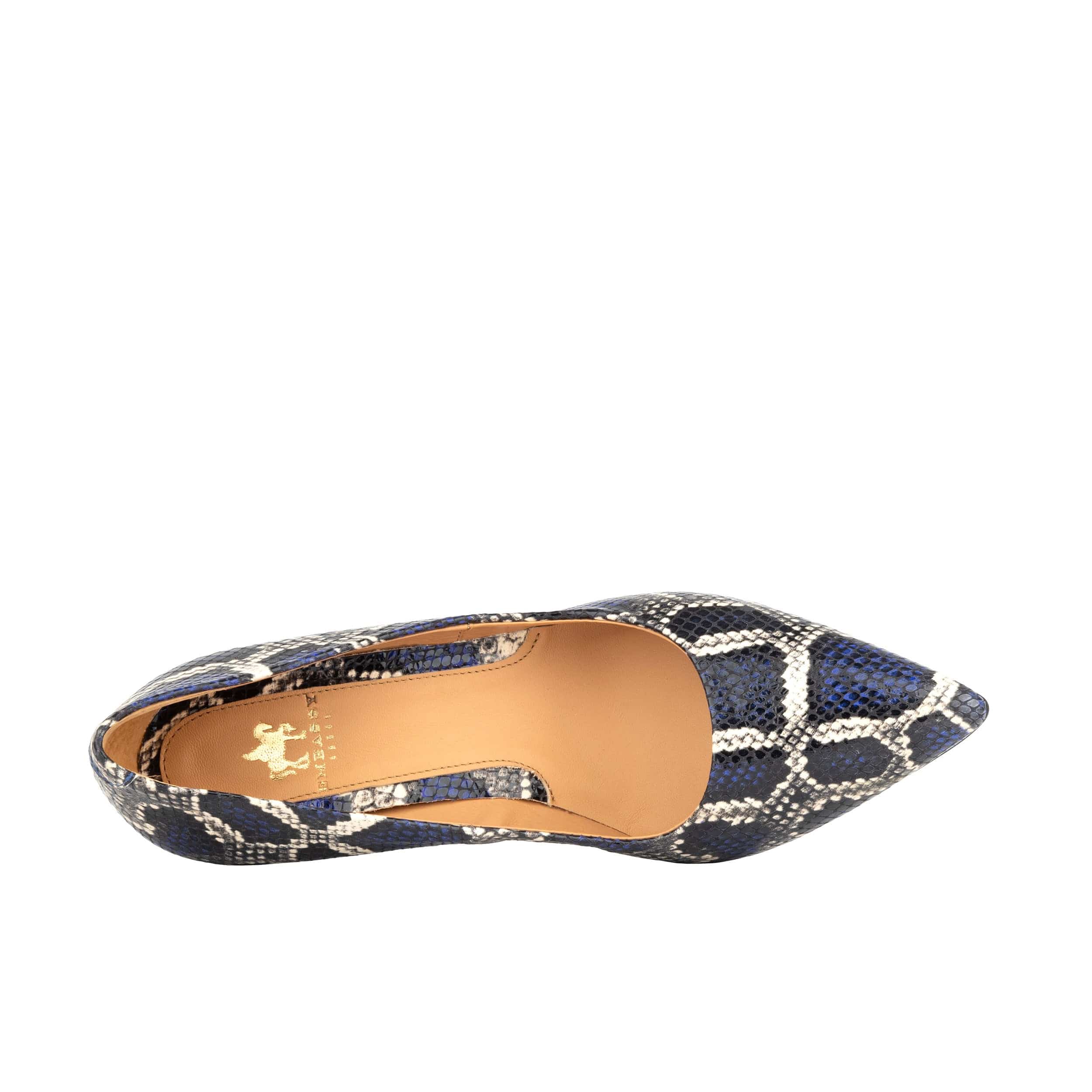 Sophia Hollywood - Blue Snake - Women’s Blue Snakeskin Leather Pointed Pump