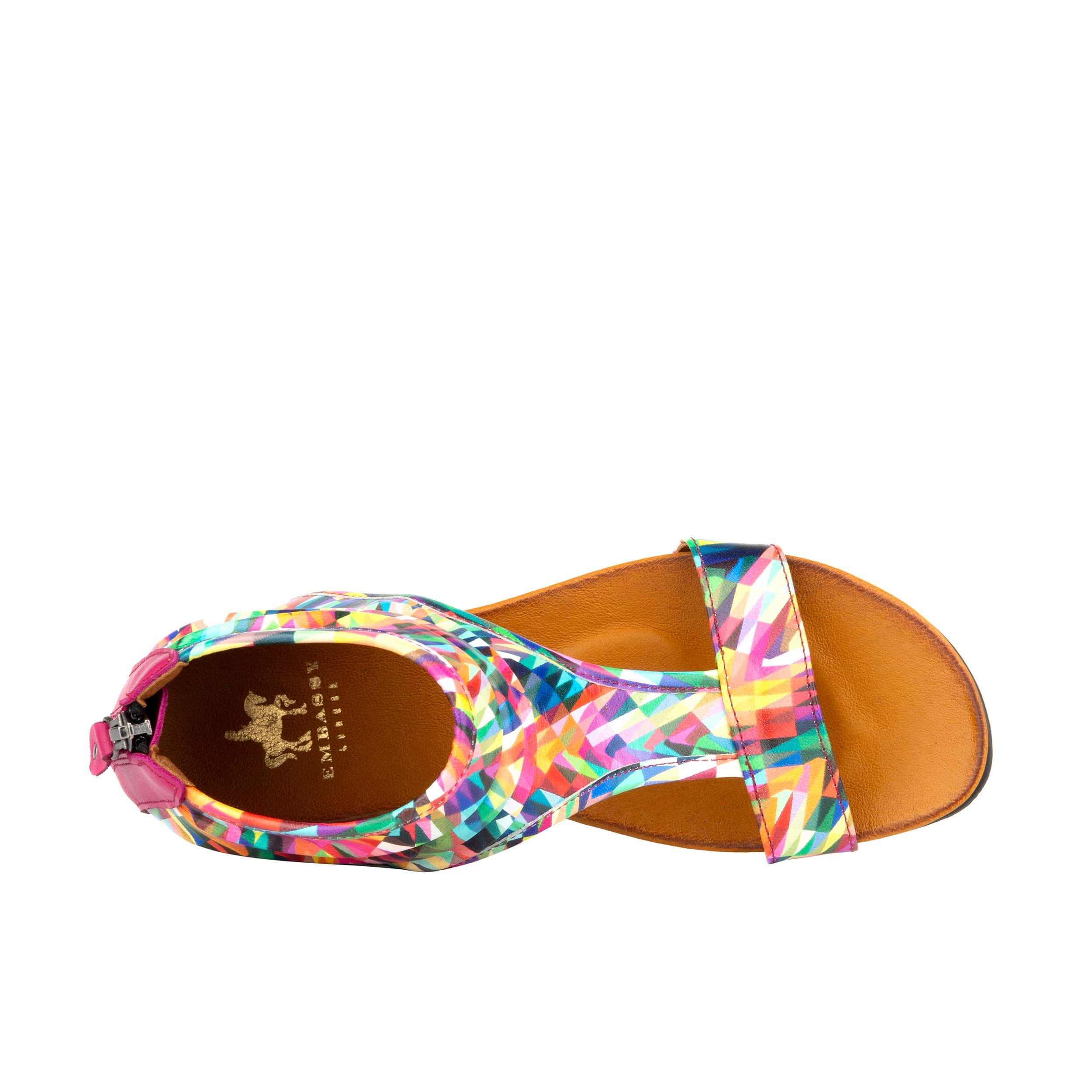 Downtown - Fiesta - Women's flat T-bar sandal with covered heel