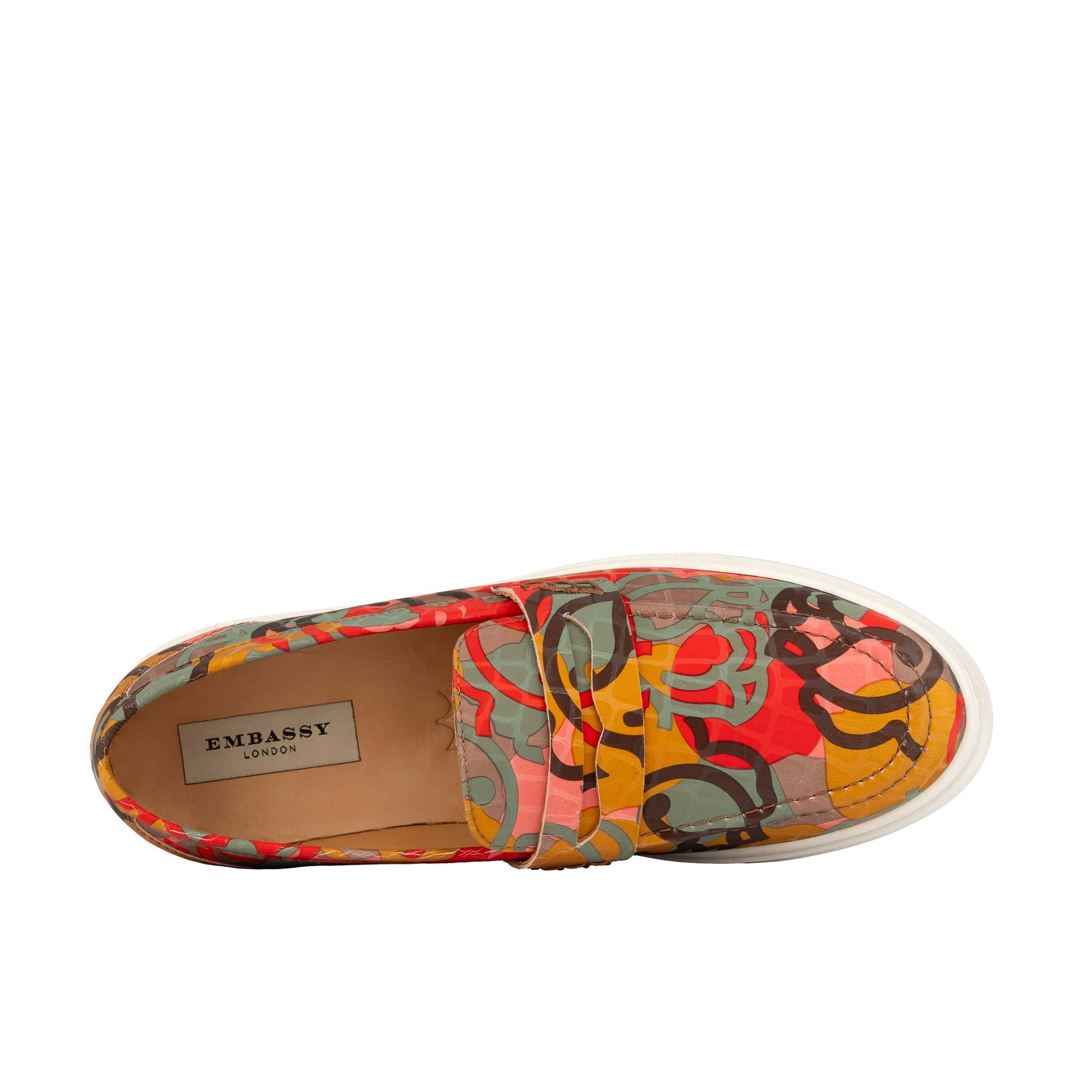 Walter - Multi Print - Men's white sole Summer Loafer in eye catching soft leather