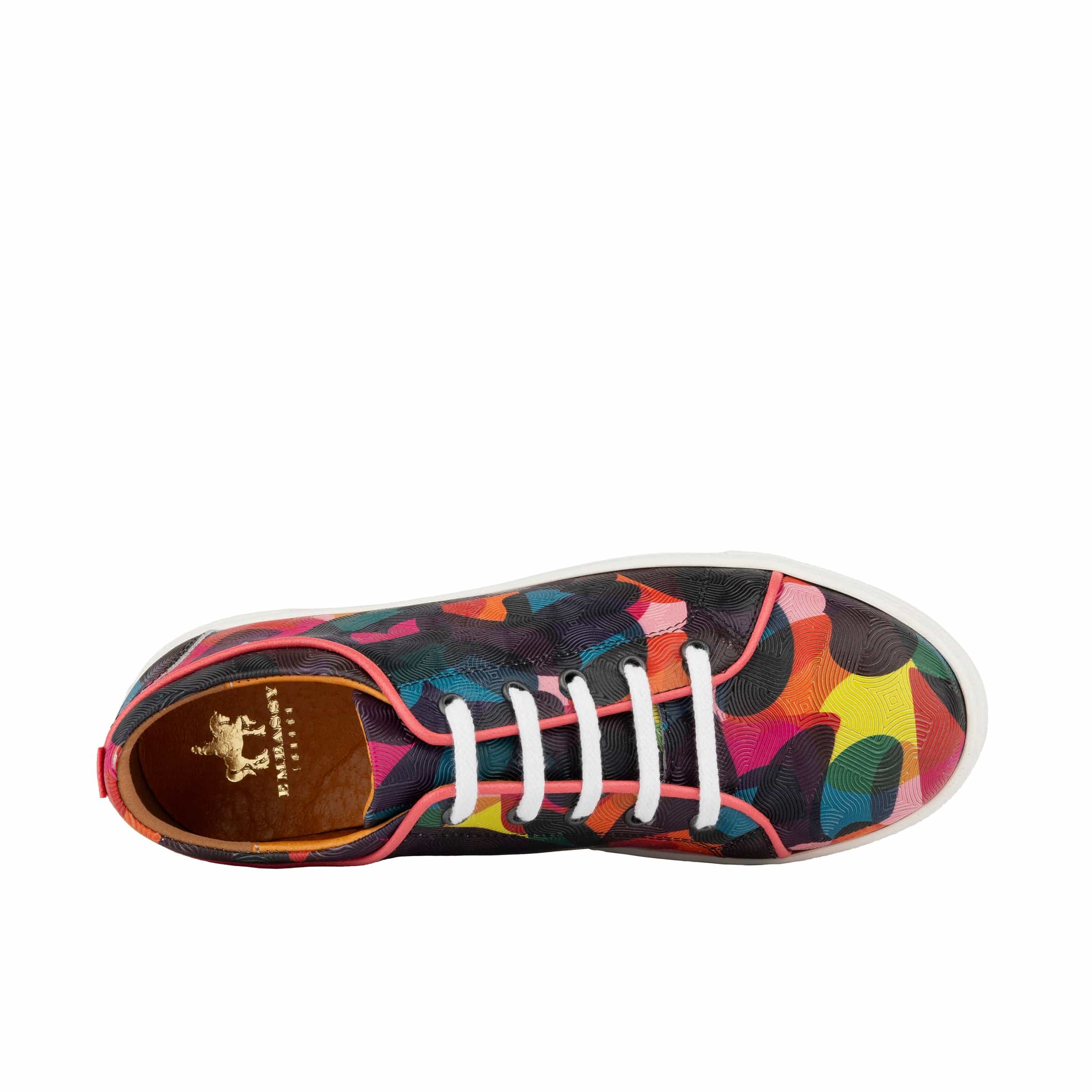 Camila - Infinity - Women's platform sole leather lace-up trainer