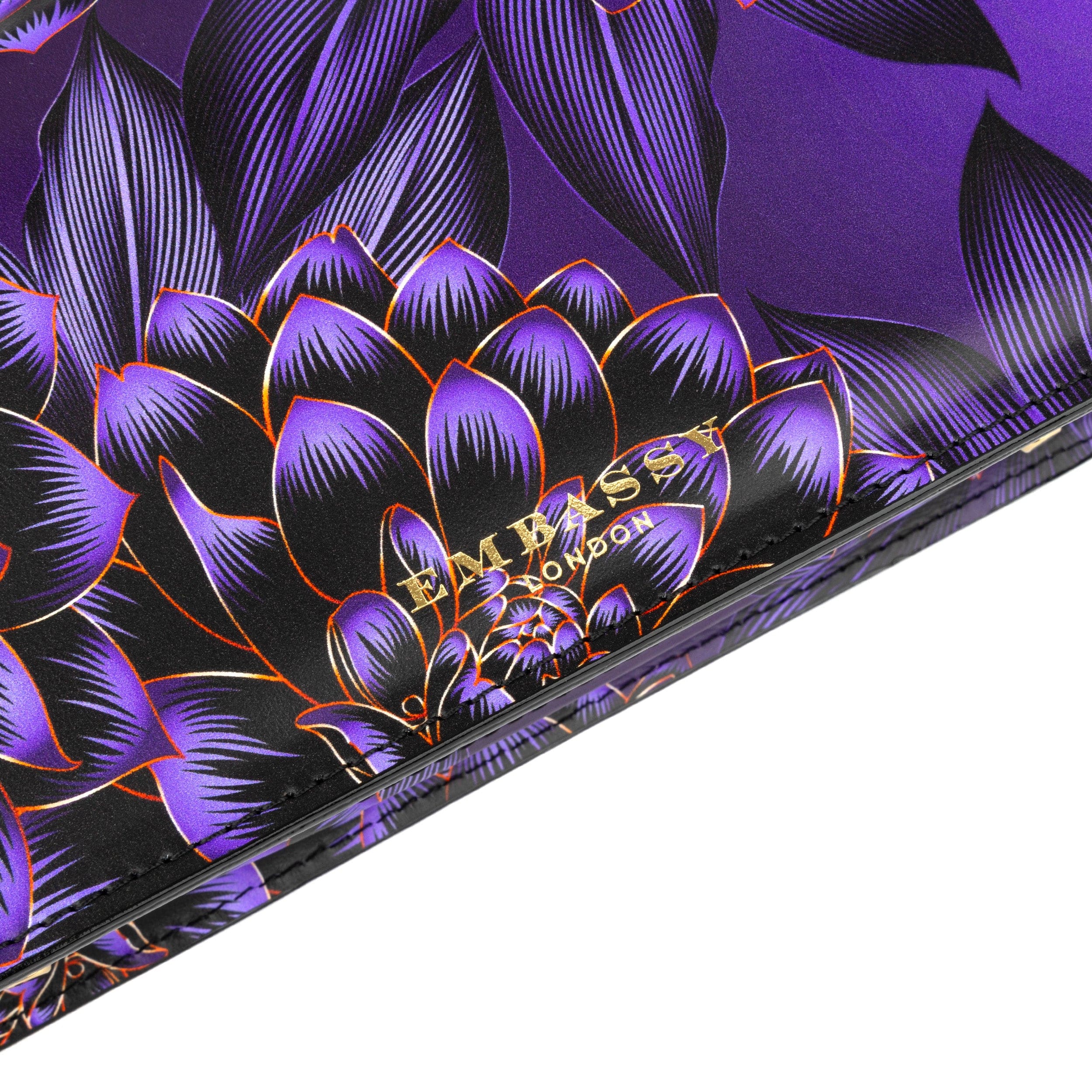 Gazelle - Black & Purple - Women’s leather top handle & crossbody bag