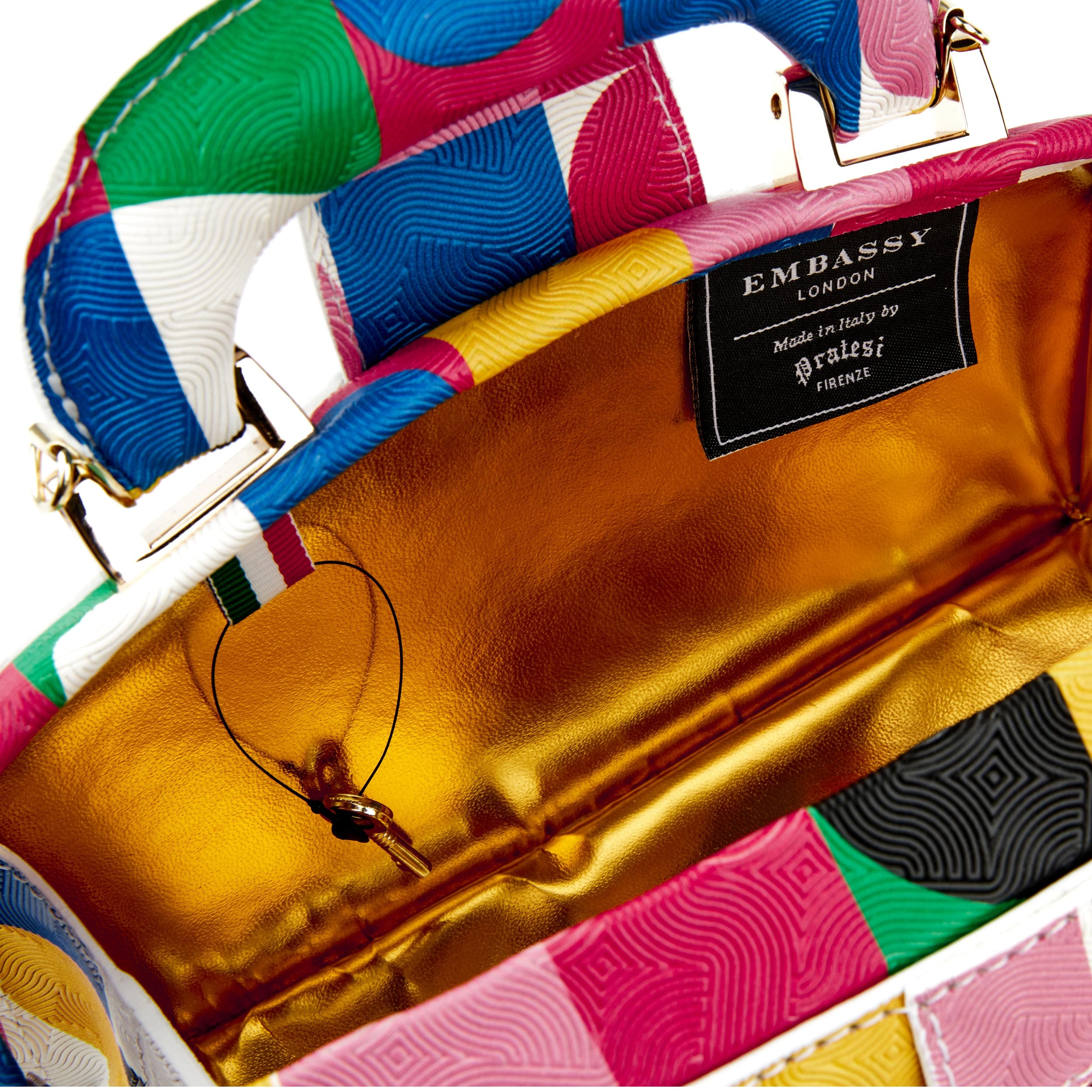 Gazelle Mini - Groovy - Mini leather bag in colourful genuine leather and key lock