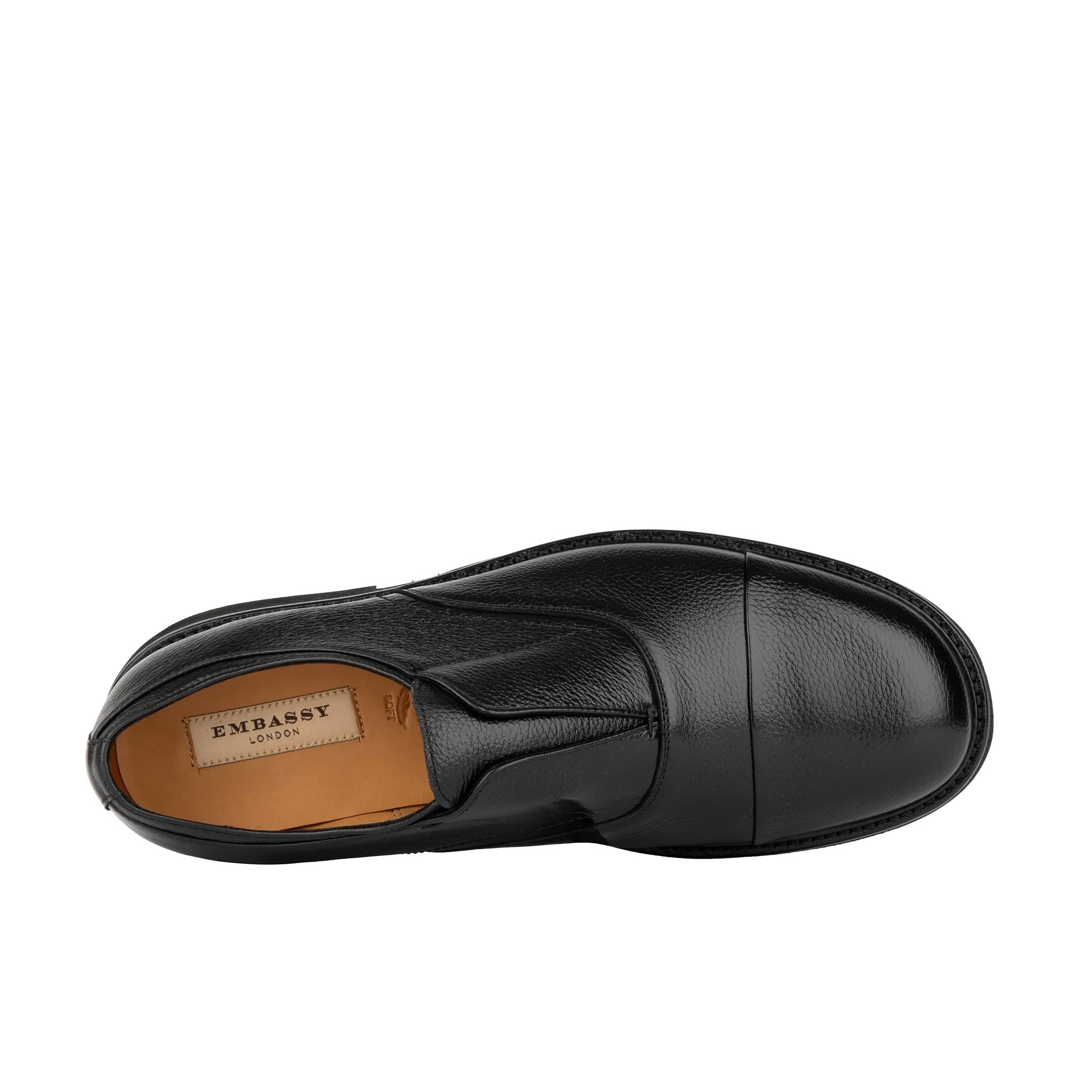 Dunlee - Black - Men's leather slip-on loafer