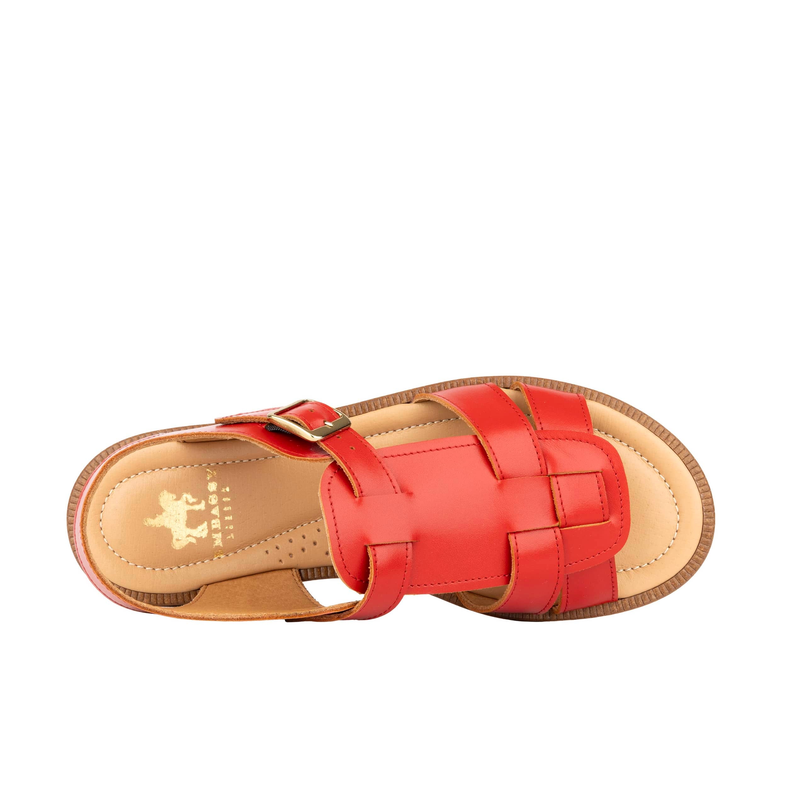 Fiona - Red - Women's Leather Gladiator Strap Sandals
