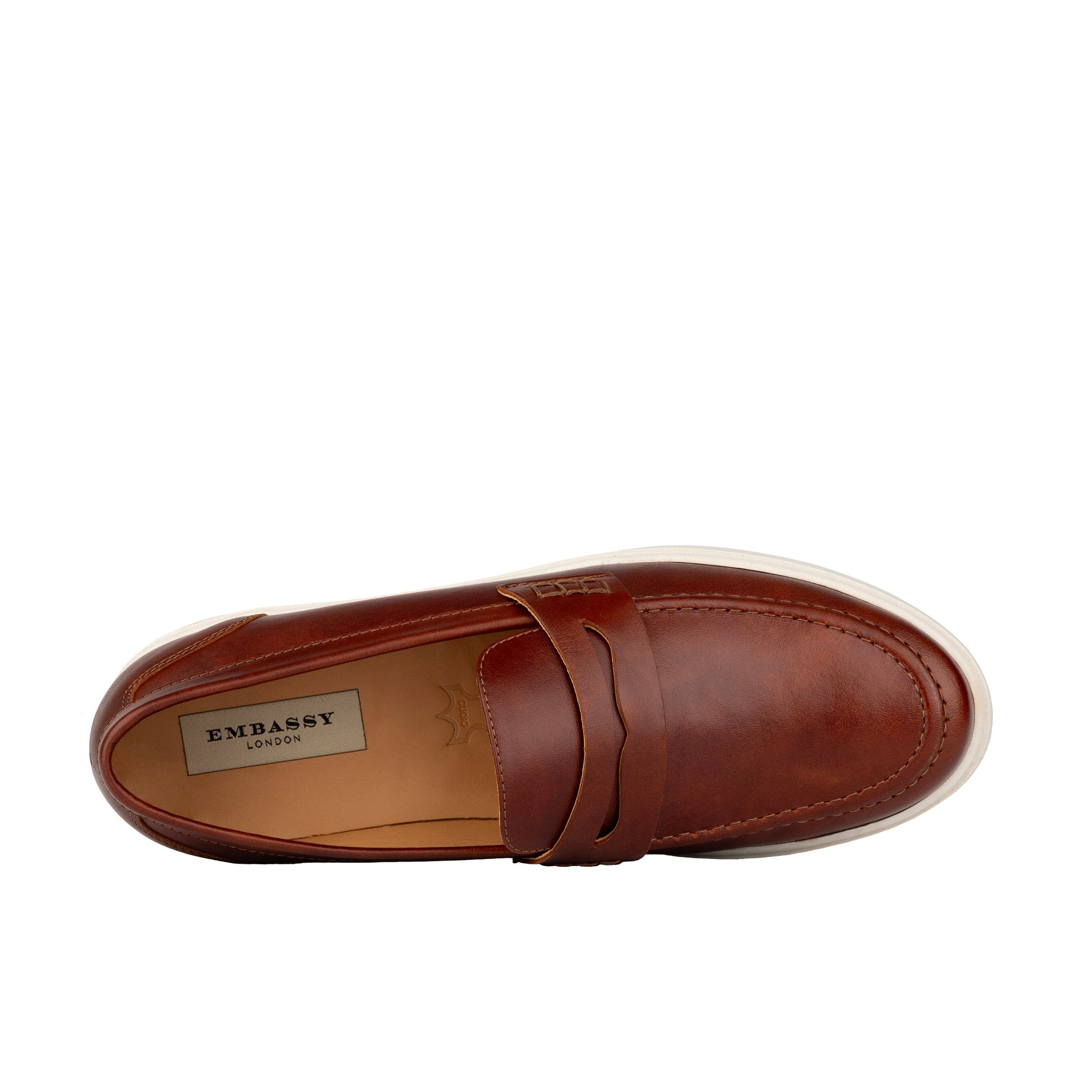 Walter - Brown - Men's white sole Summer Loafer in brown soft leather