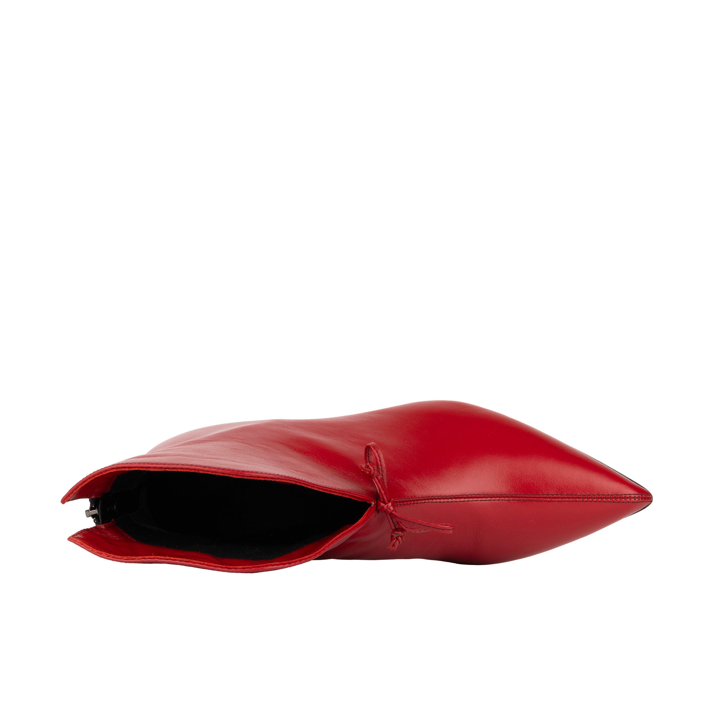 Regent - Red - Women's Leather Ankle Boot with kitten heel