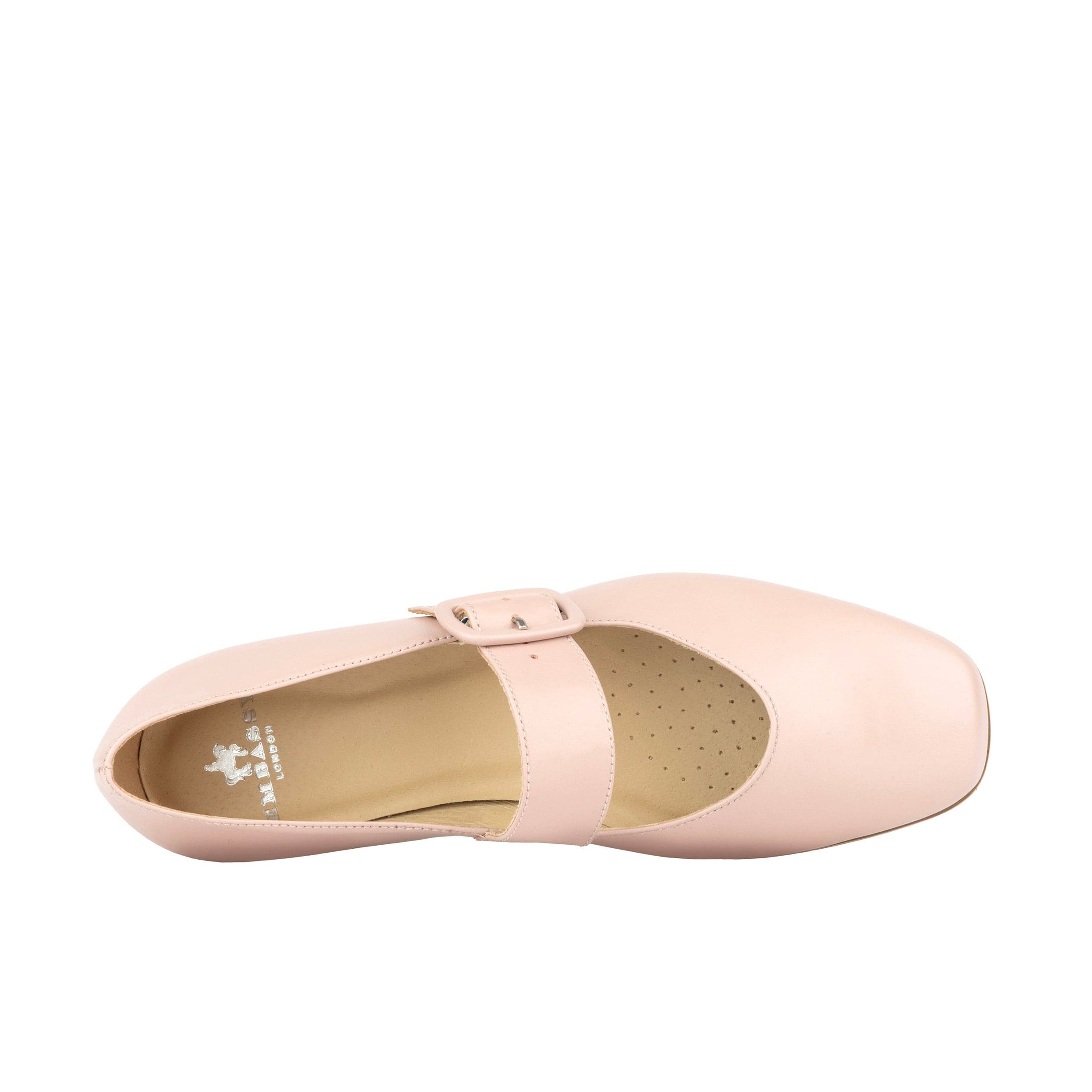 Bliss - Pink - Women's block heel square toe leather Mary-Jane