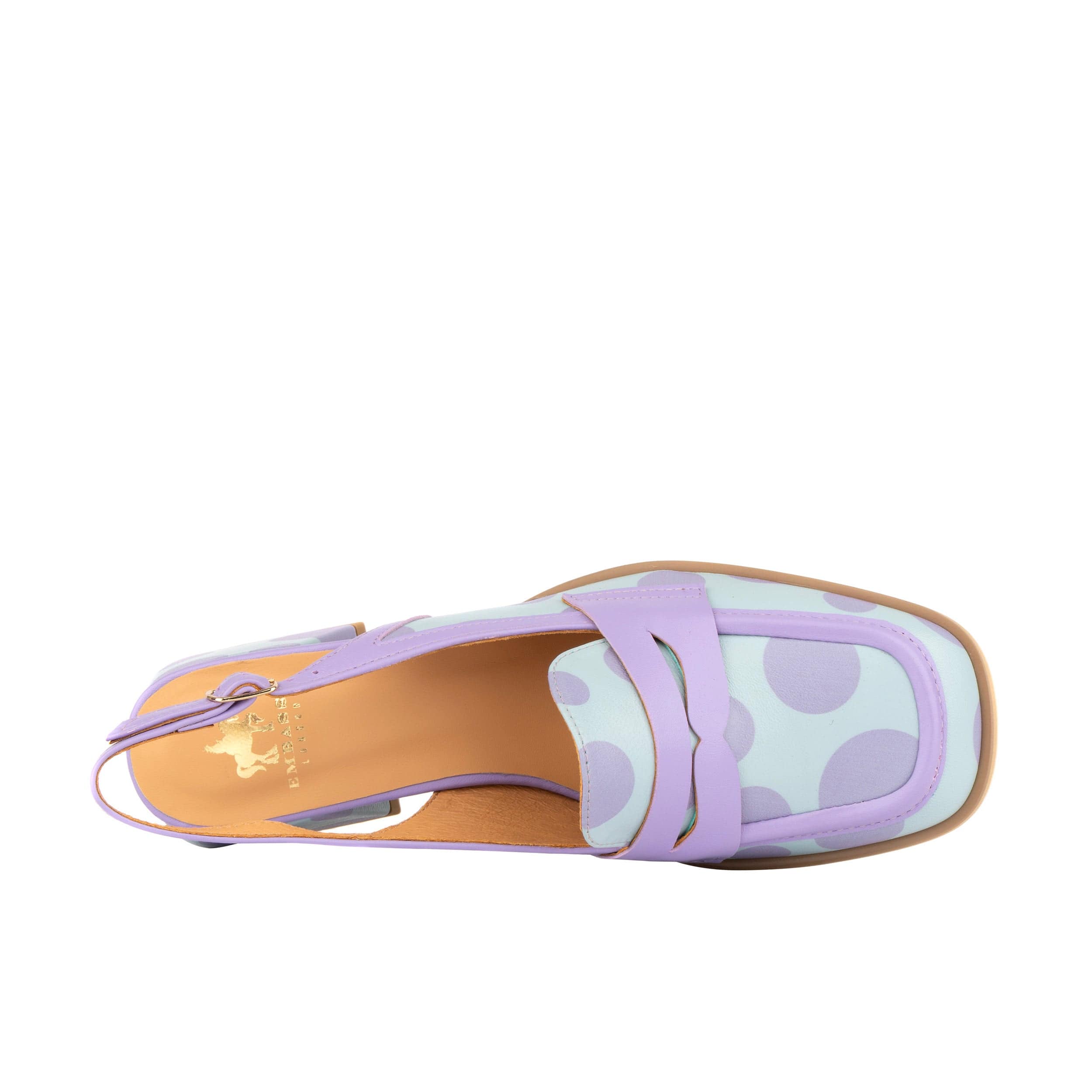 Diana - Pastel Polka Dot - Women's block heel slingback leather pump