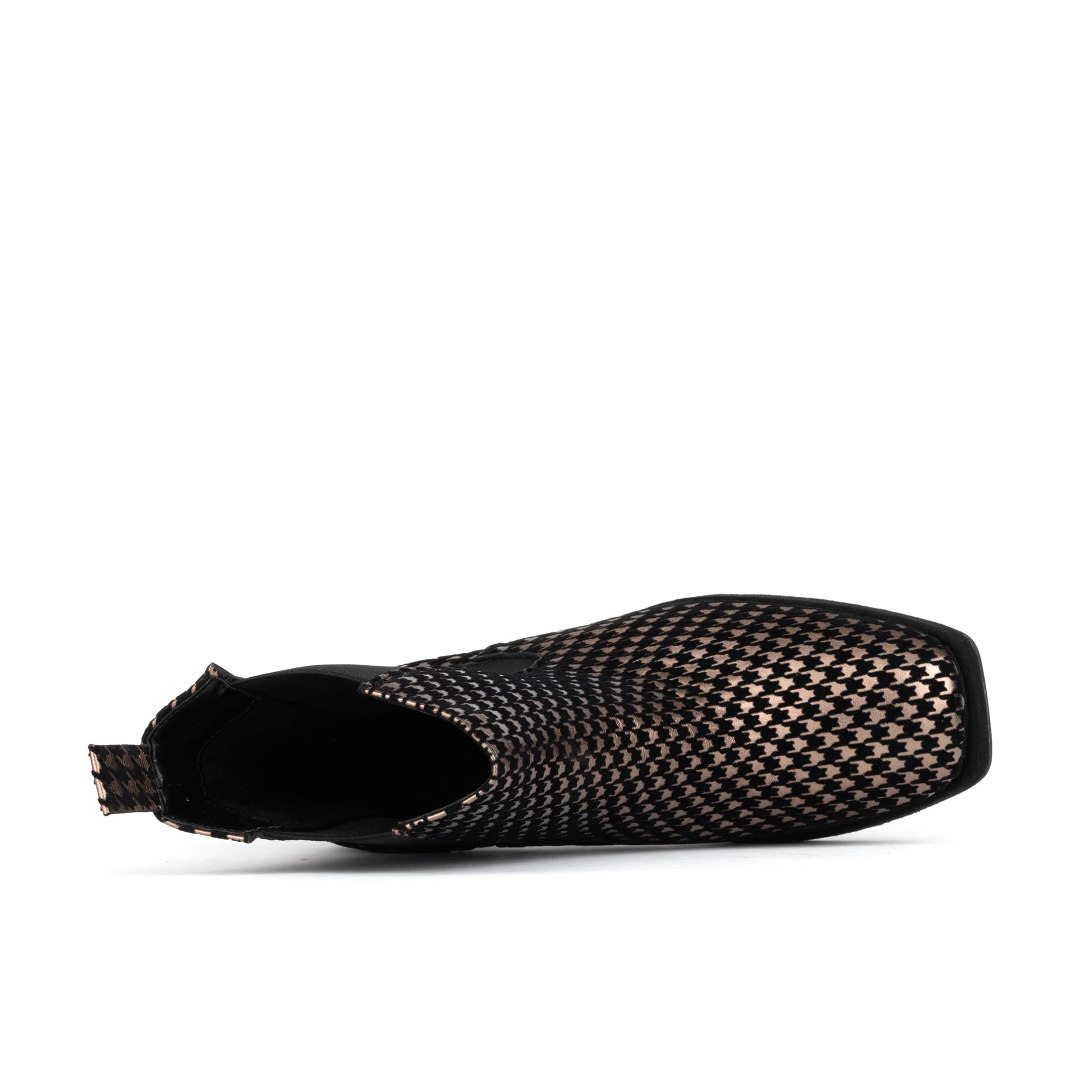 Botanic - Houndstooth - Women's block heel platform higher ankle chelsea boot