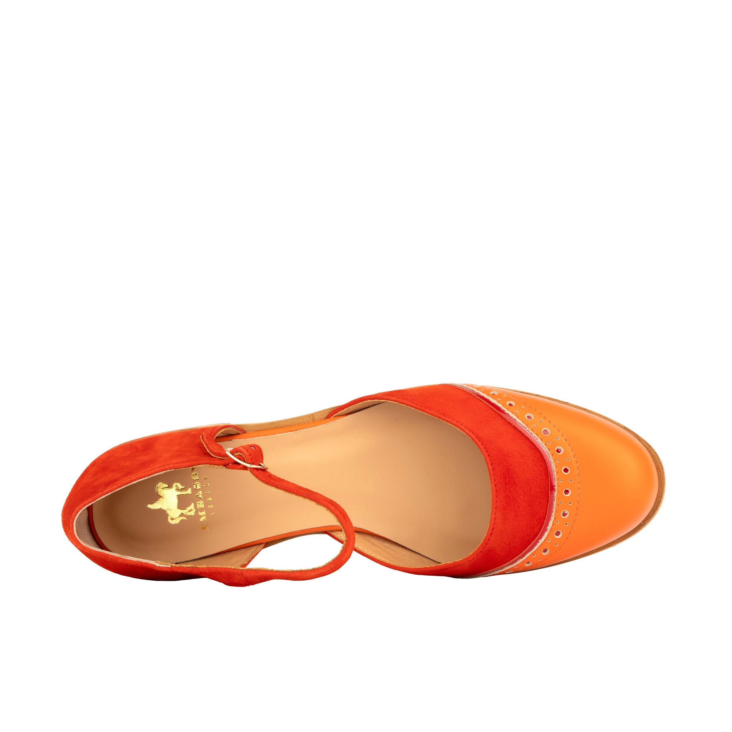 Gigot - Red Multi - Women's closed heel round toe leather flat sandal