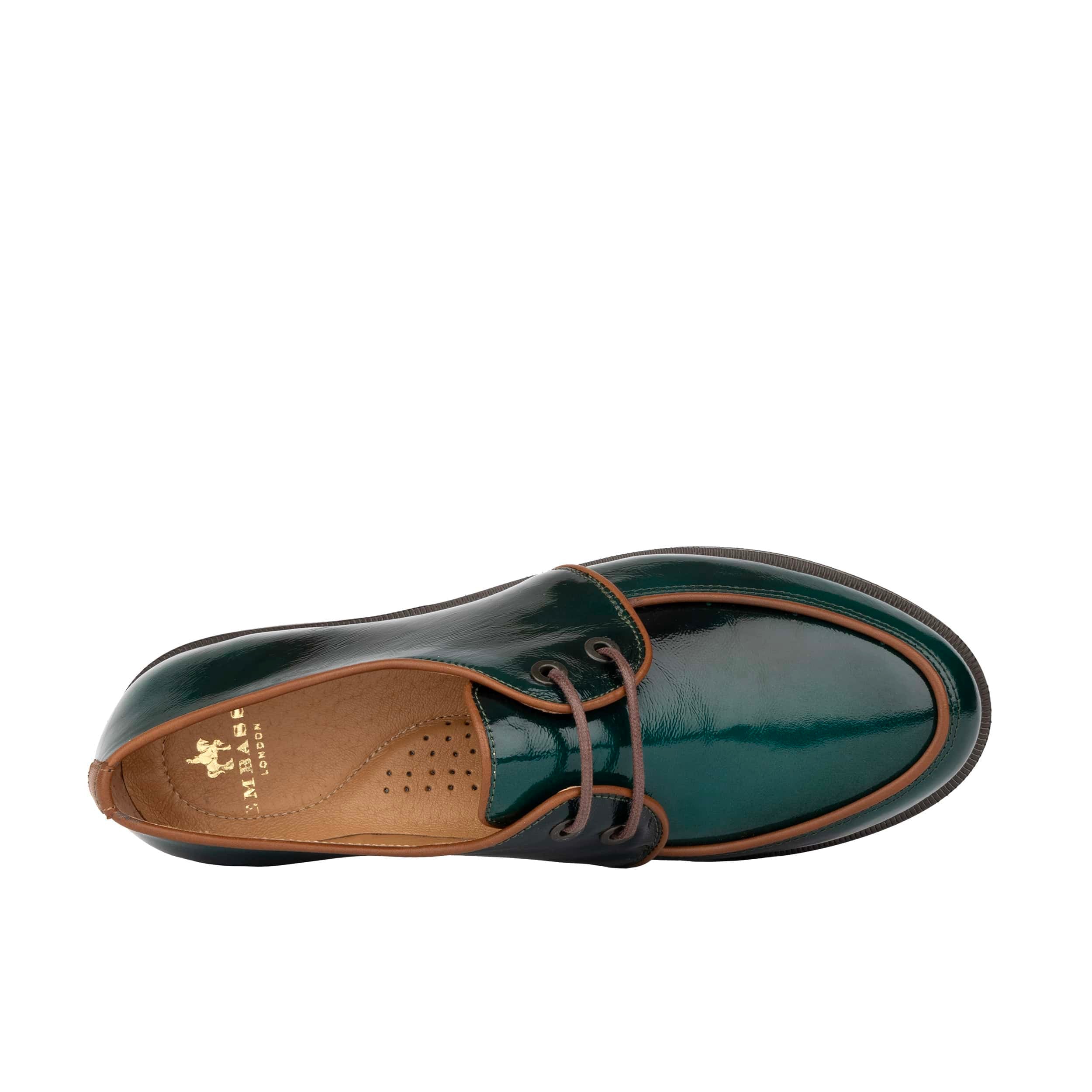 Kiss - Green - Women's patent leather lace up shoe