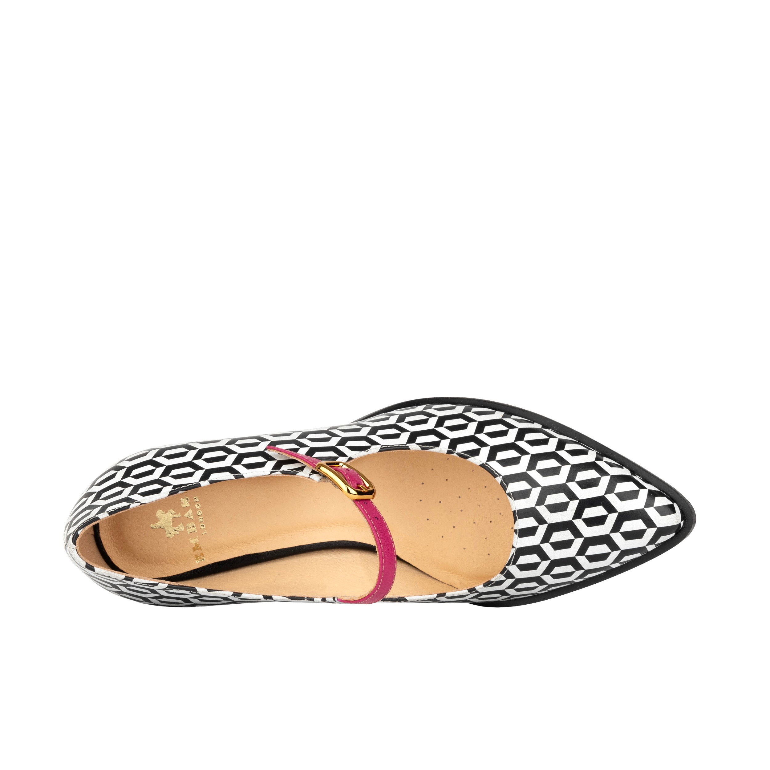 Hyde - Pink & Hexa Print - Women's Leather Mary Jane Pump
