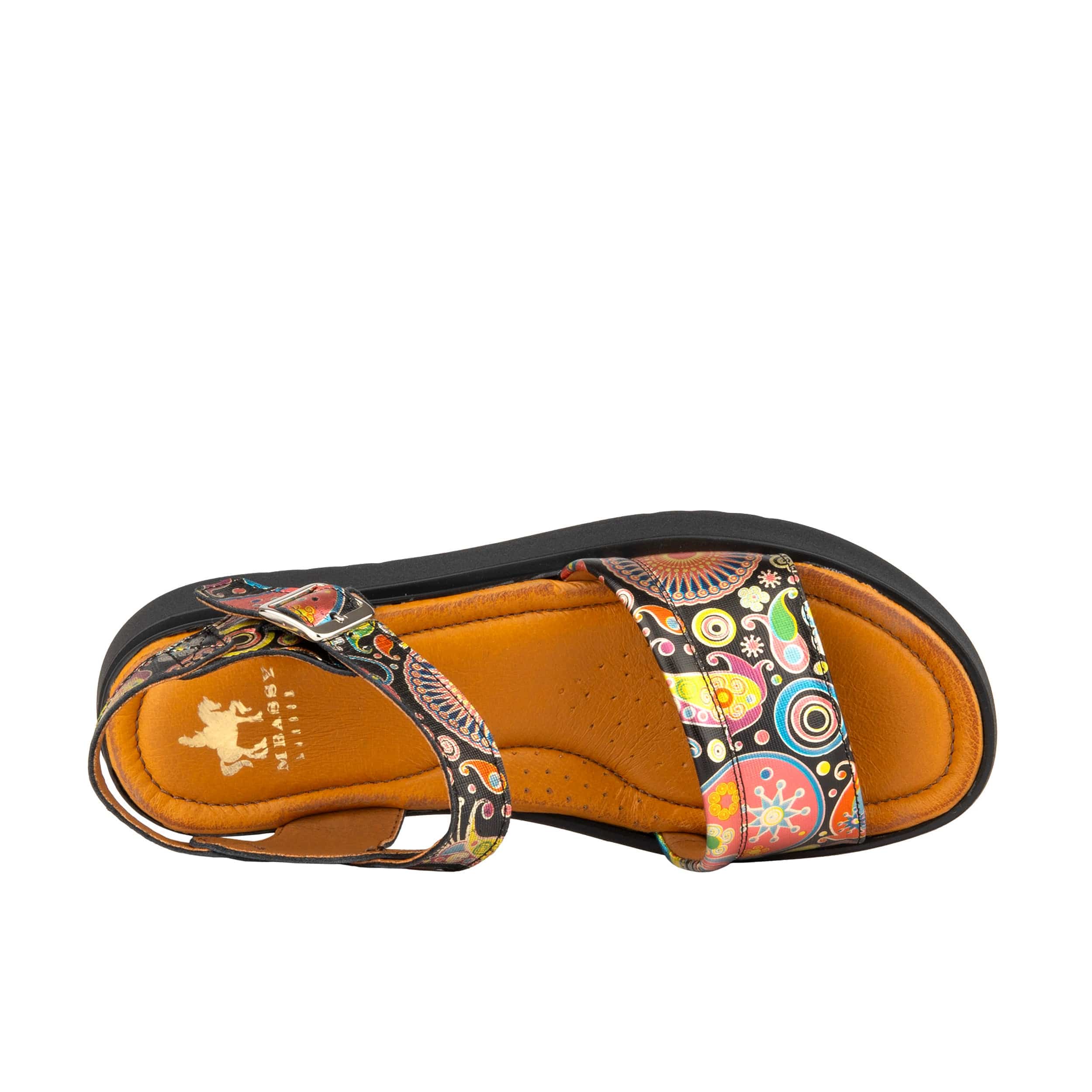 AMALFI - NAVY PINK - Women's 1.3 inch flatform colourful strappy leather sandal