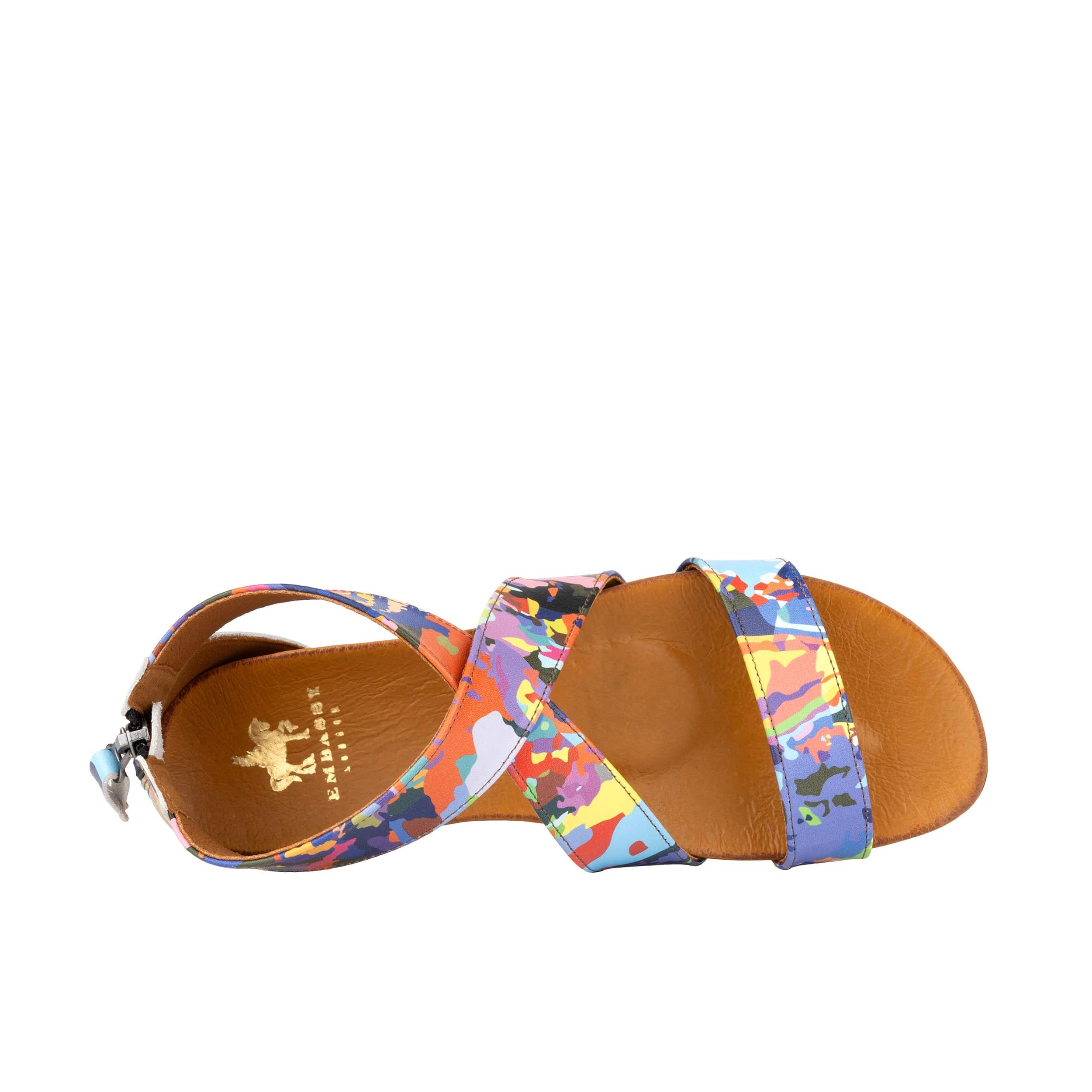 Isabella - Summer Colours - Women's cross strap sandal with covered heel