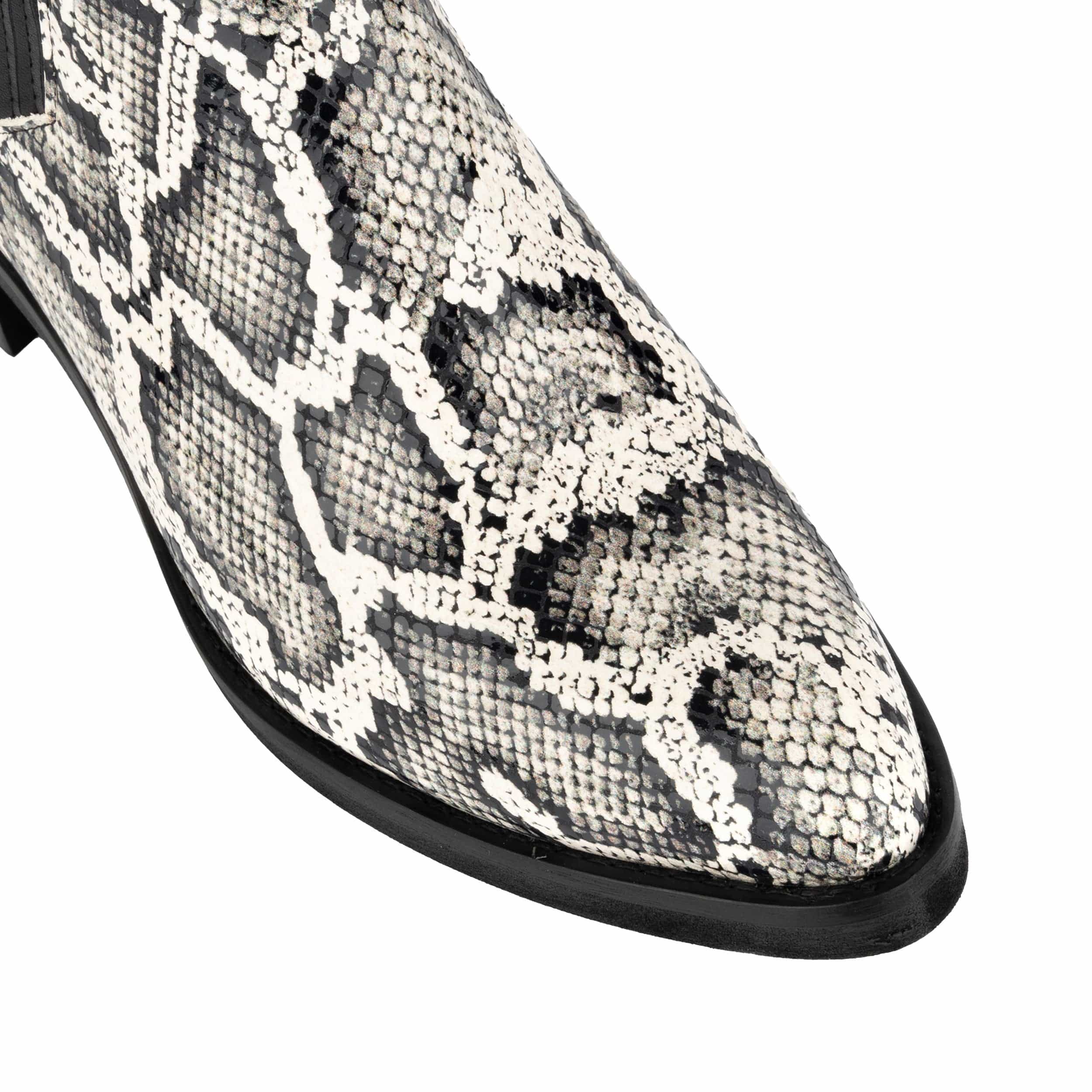 Texas - White Snake - Women's Leather Snake Print Western Boot