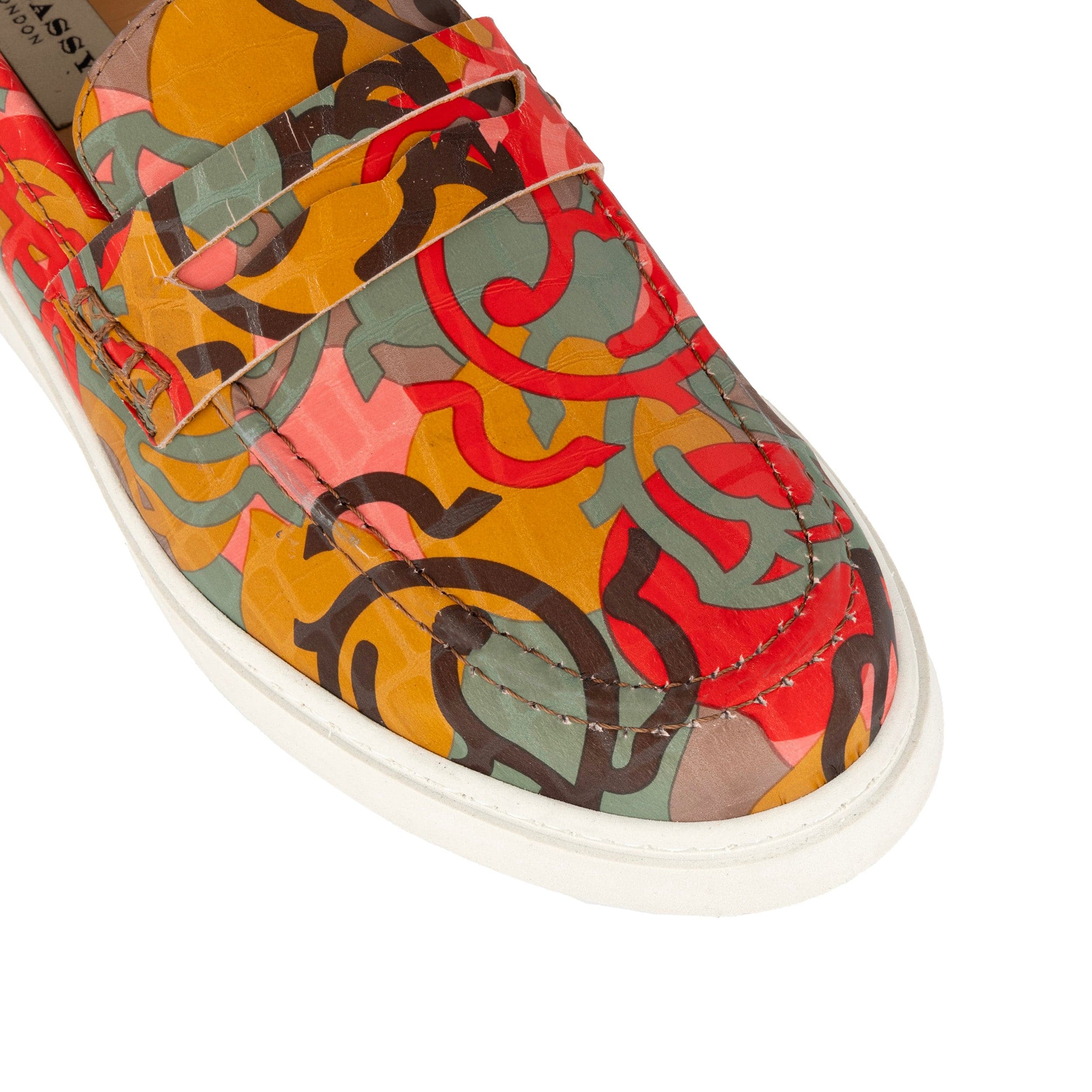 Walter - Multi Print - Men's white sole Summer Loafer in eye catching soft leather