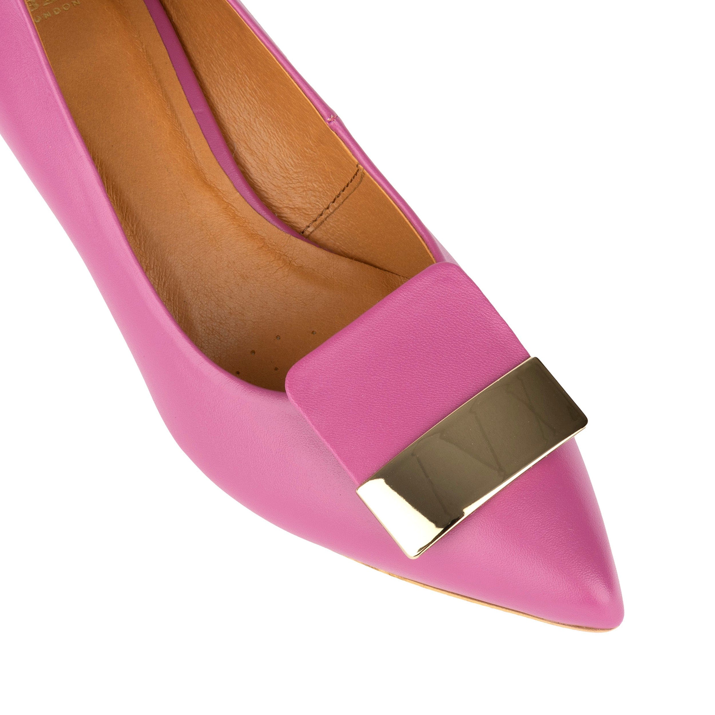 Piccadilly - Pink - Women’s Leather Kitten Heel Pump
