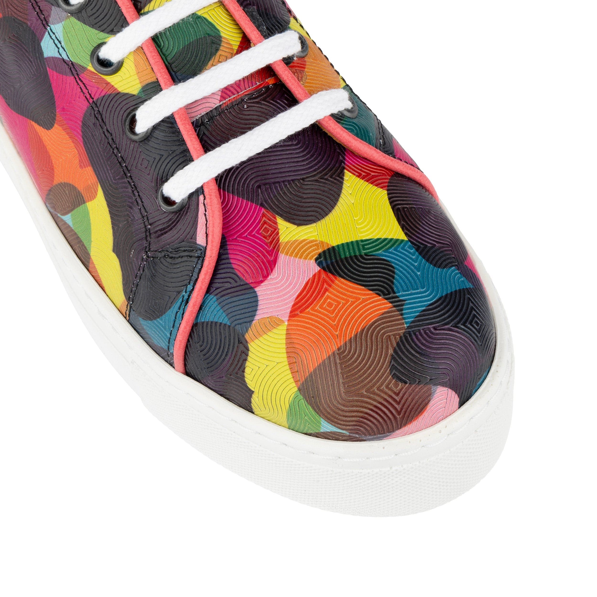 Camila - Infinity - Women's platform sole leather lace-up trainer