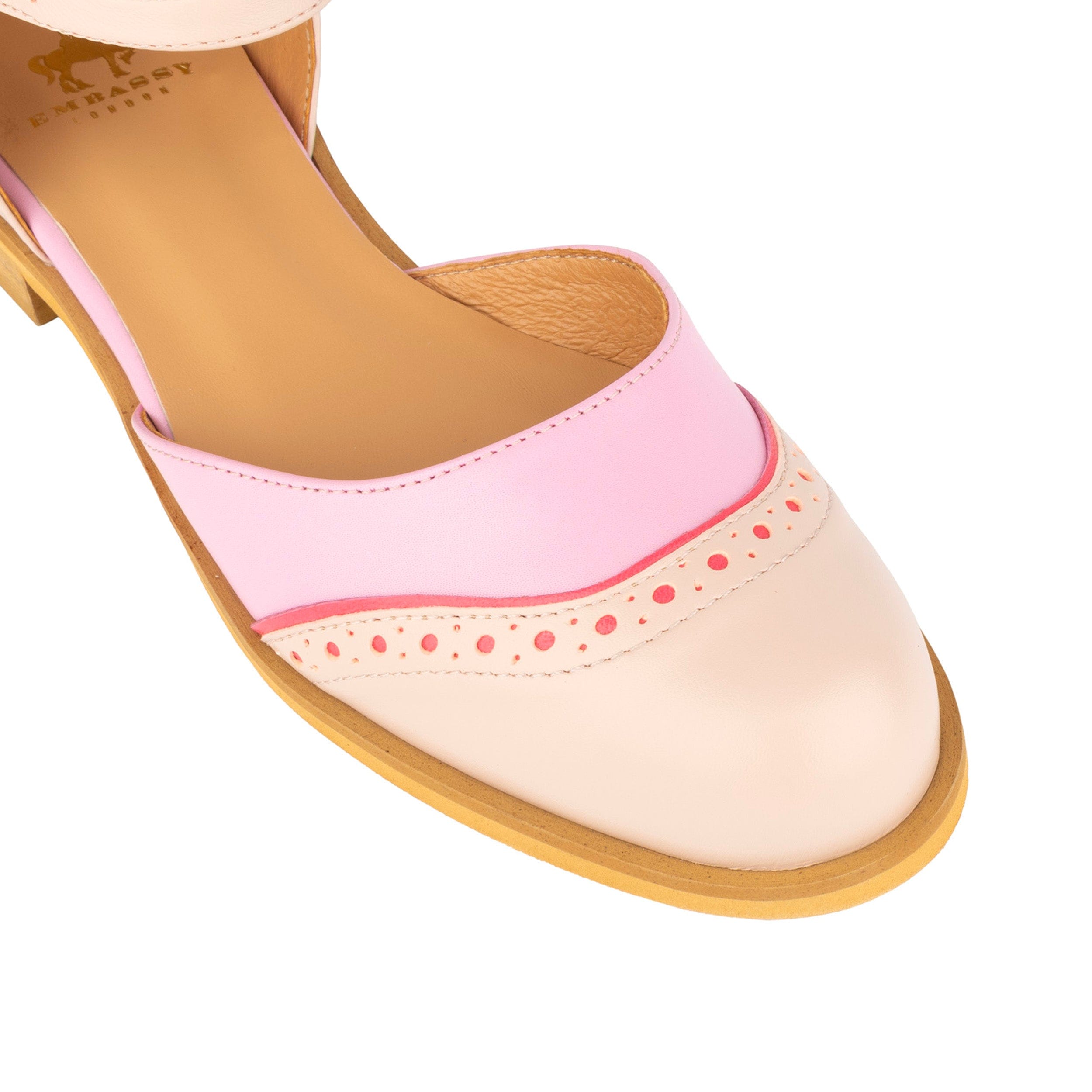 Gigot - Pink & Pastel - Women's round toe and closed heel sandal in pastel leather